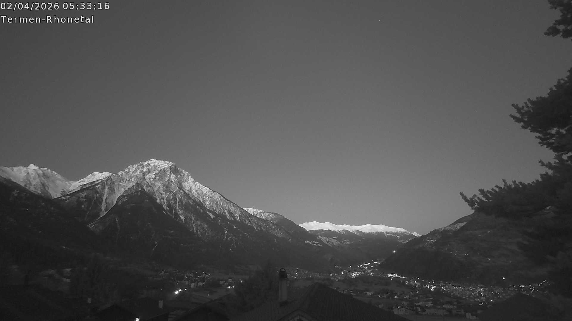 Archiv Foto Webcam Termen: Blick Richtung Süden ins Rhonetal