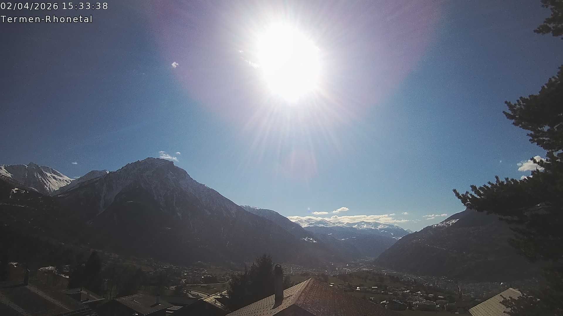Archiv Foto Webcam Termen: Blick Richtung Süden ins Rhonetal