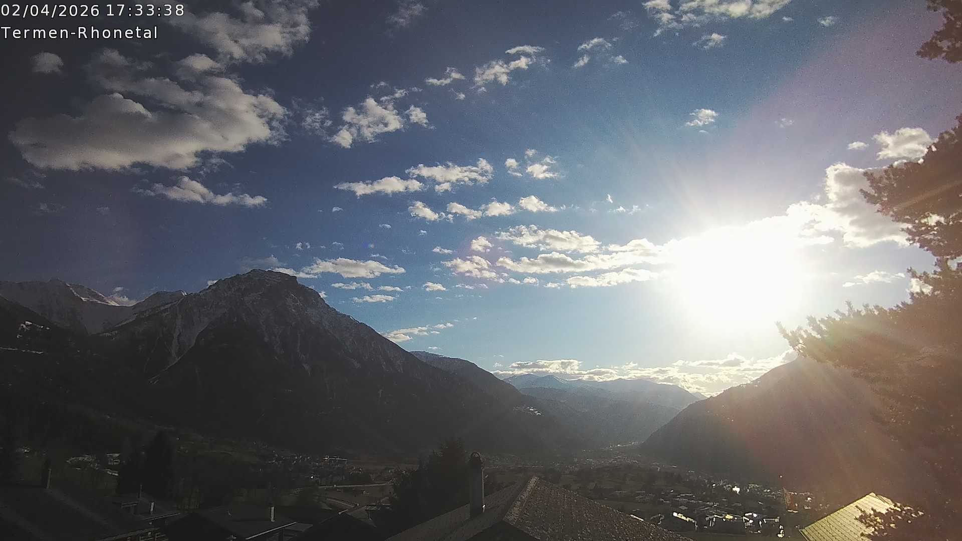 Archiv Foto Webcam Termen: Blick Richtung Süden ins Rhonetal