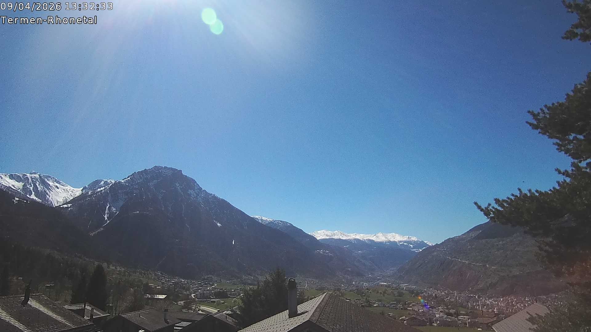 Archiv Foto Webcam Termen: Blick Richtung Süden ins Rhonetal