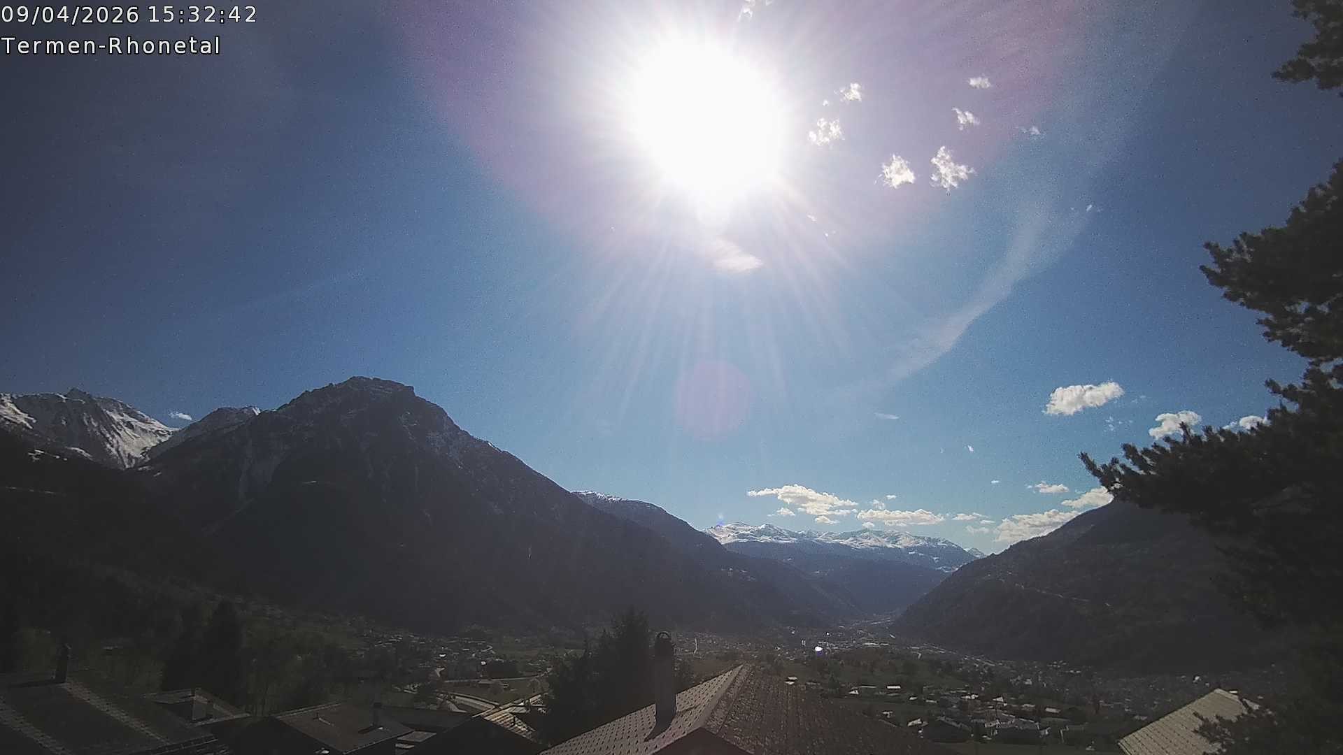 Archiv Foto Webcam Termen: Blick Richtung Süden ins Rhonetal
