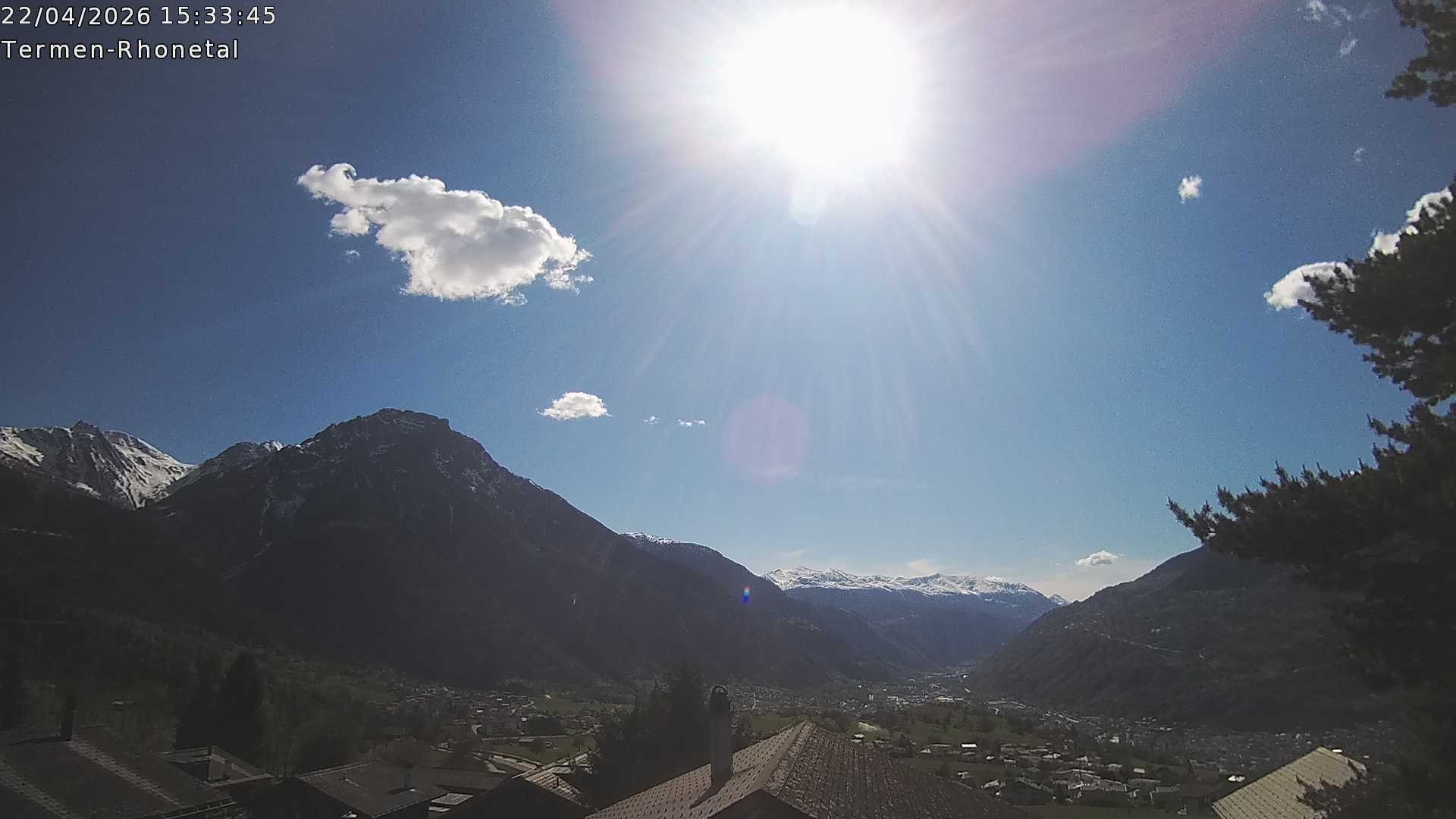 Archiv Foto Webcam Termen: Blick Richtung Süden ins Rhonetal
