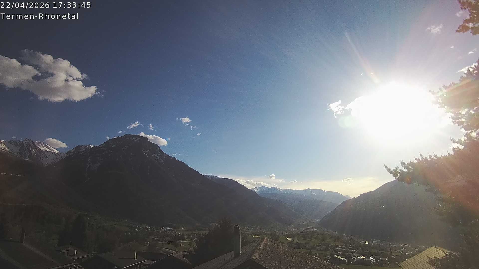 Archiv Foto Webcam Termen: Blick Richtung Süden ins Rhonetal