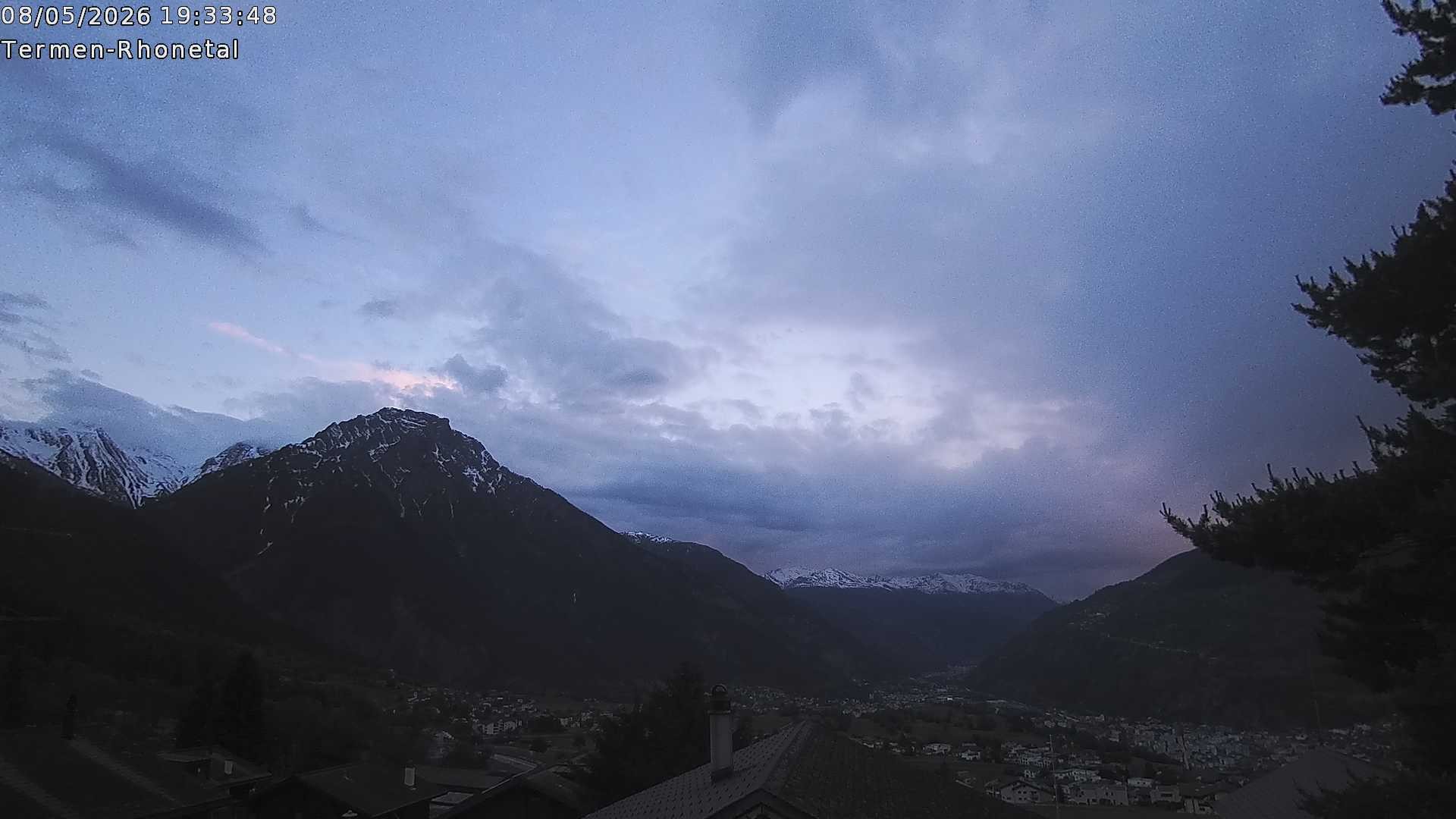 Archiv Foto Webcam Termen: Blick Richtung Süden ins Rhonetal