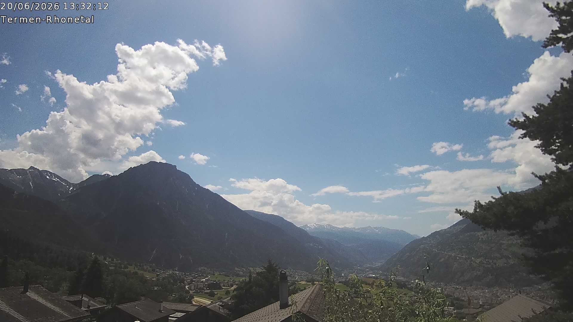 Archiv Foto Webcam Termen: Blick Richtung Süden ins Rhonetal