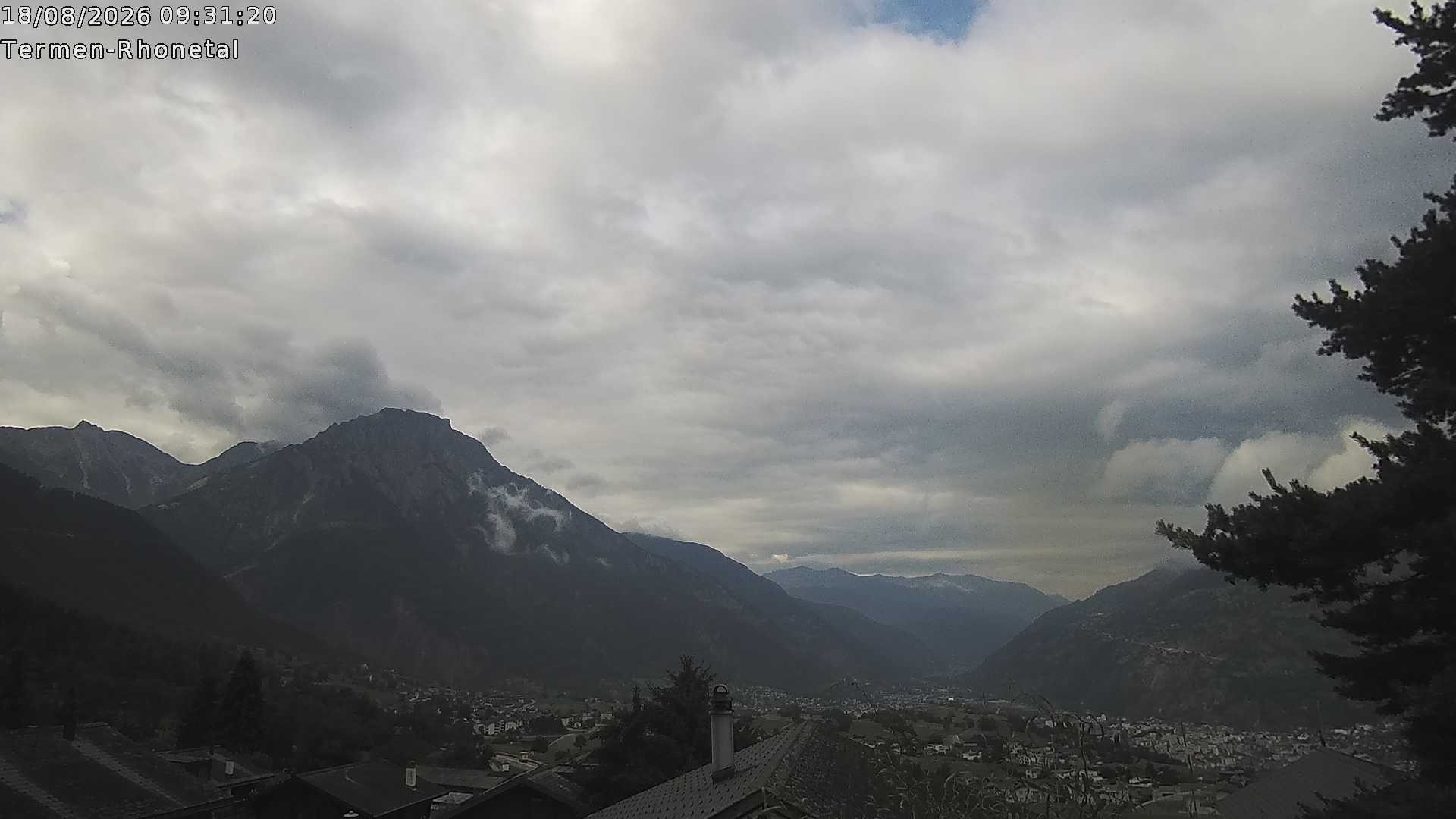 Archiv Foto Webcam Termen: Blick Richtung Süden ins Rhonetal
