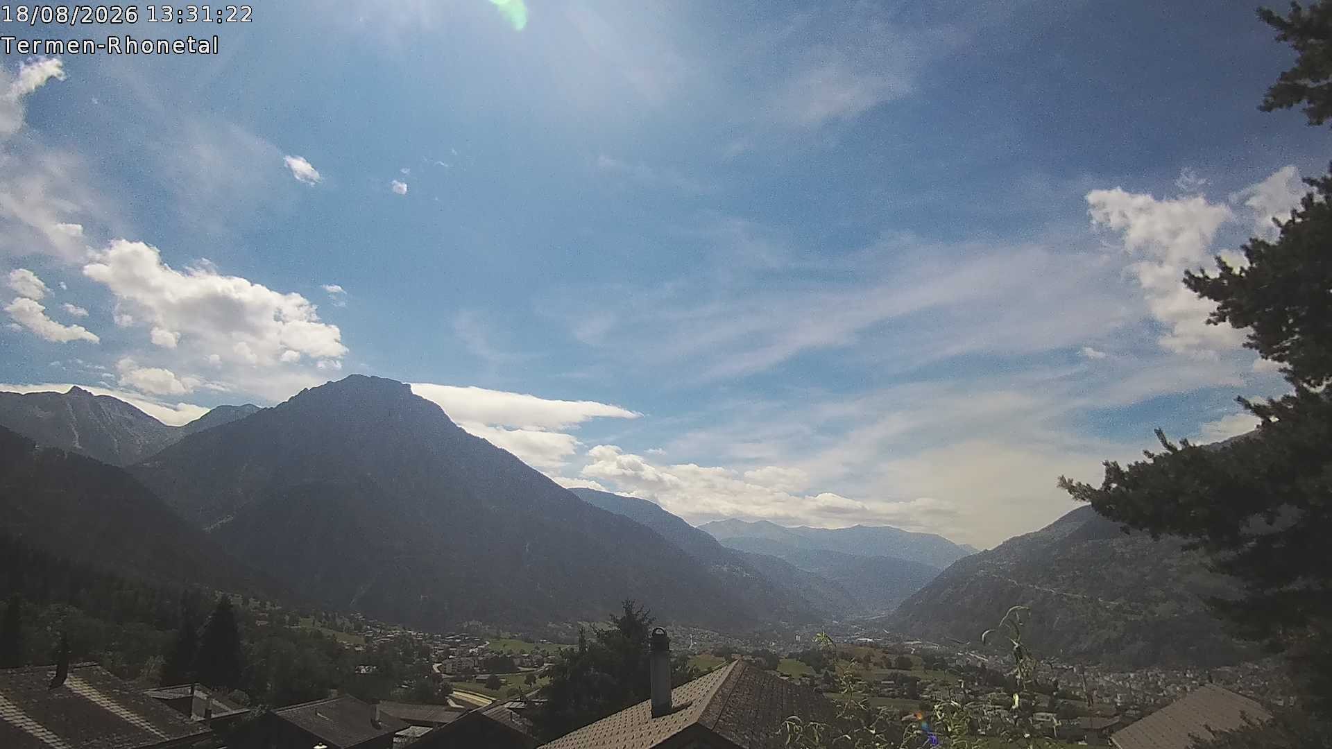 Archiv Foto Webcam Termen: Blick Richtung Süden ins Rhonetal