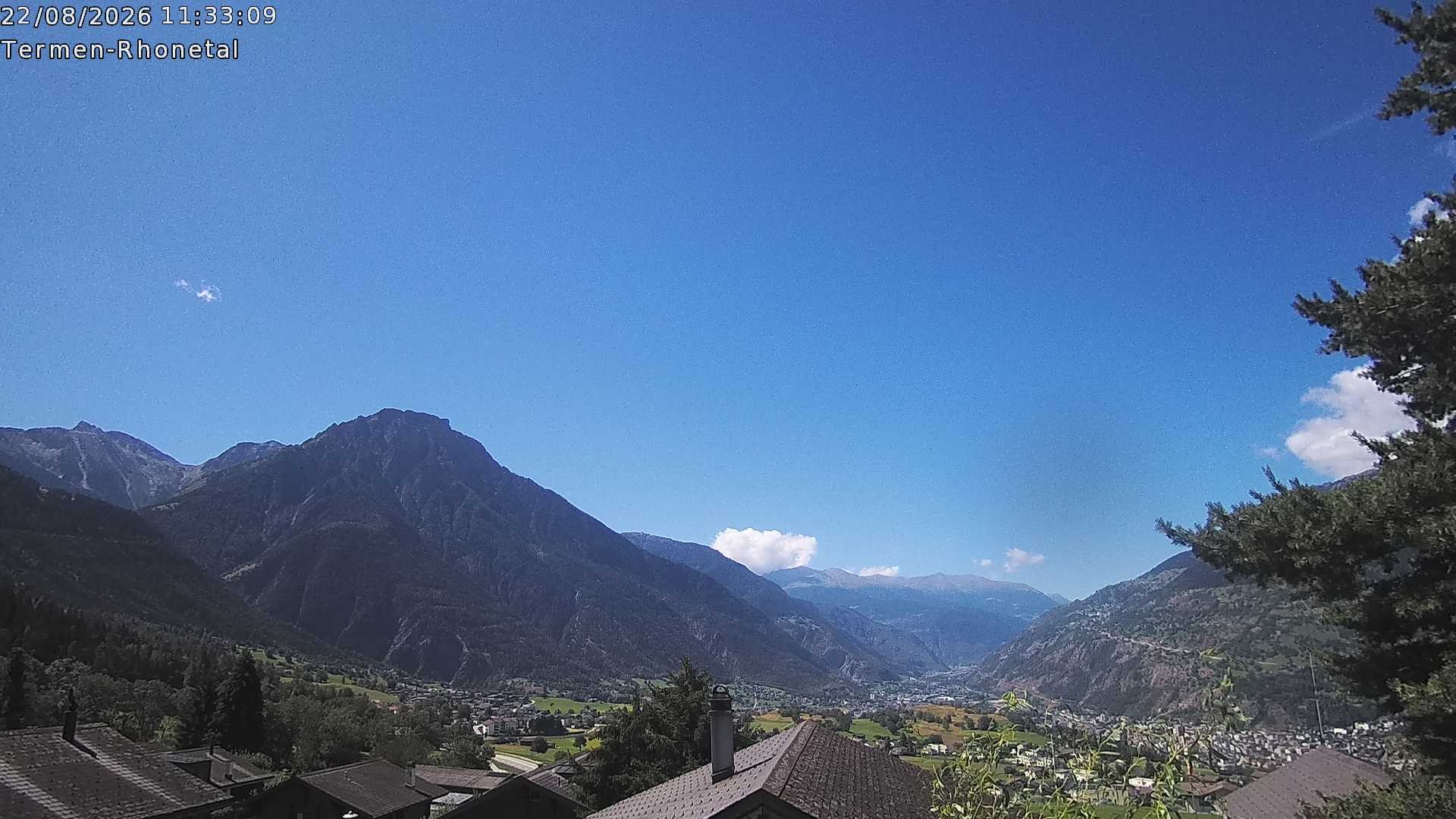 Archiv Foto Webcam Termen: Blick Richtung Süden ins Rhonetal