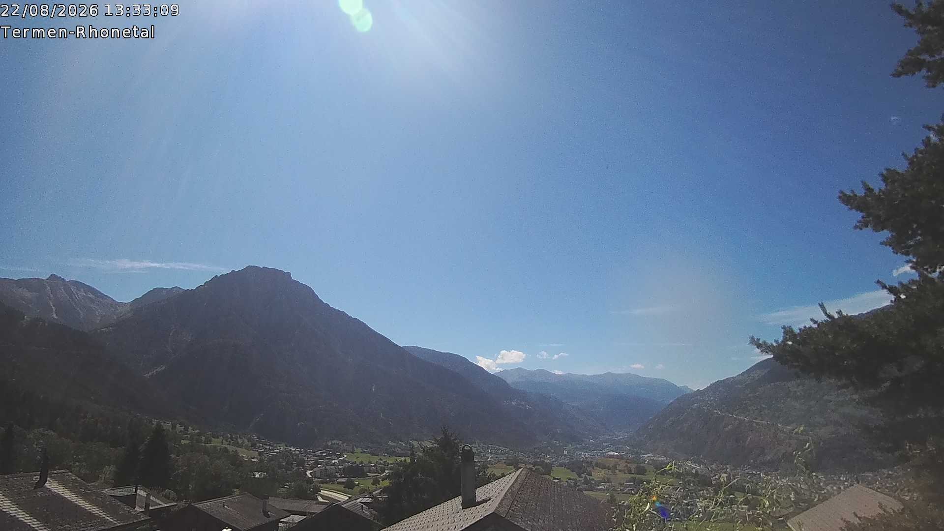 Archiv Foto Webcam Termen: Blick Richtung Süden ins Rhonetal
