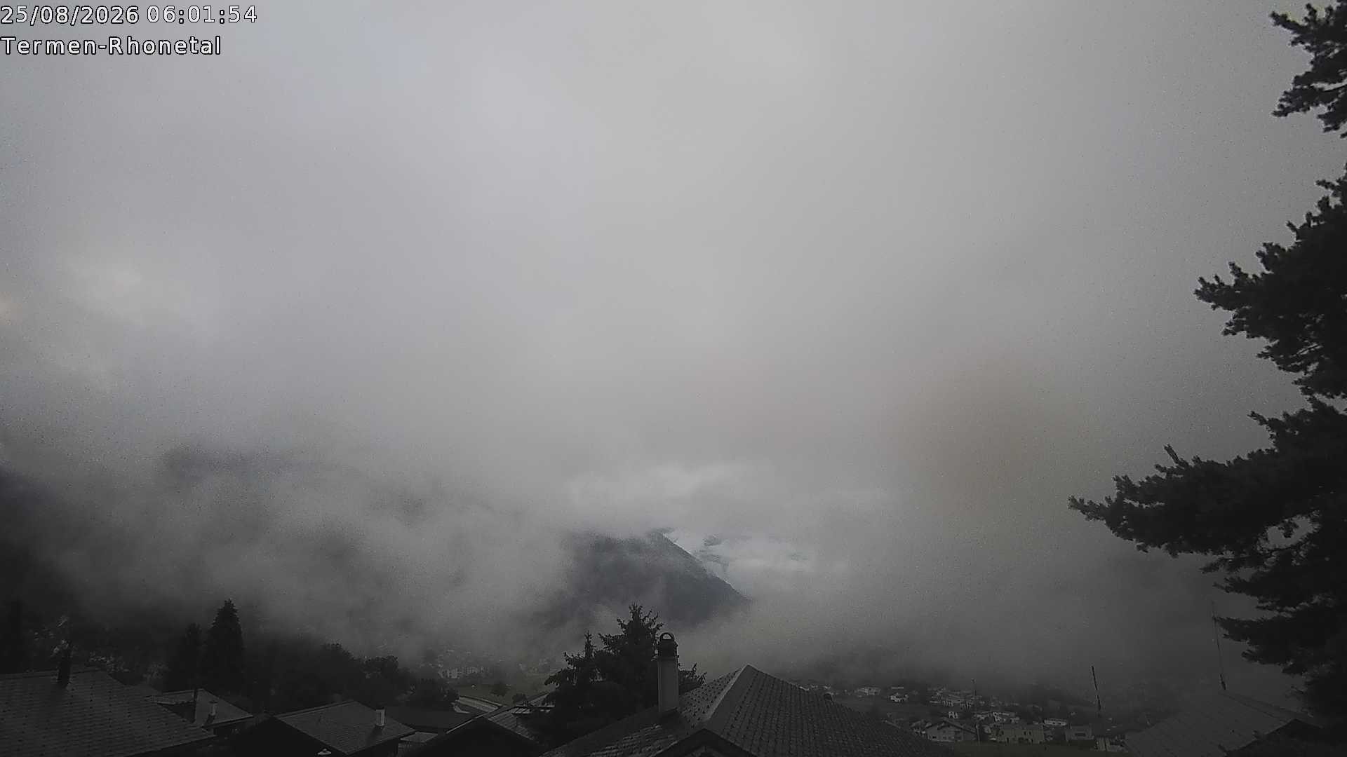 Archiv Foto Webcam Termen: Blick Richtung Süden ins Rhonetal