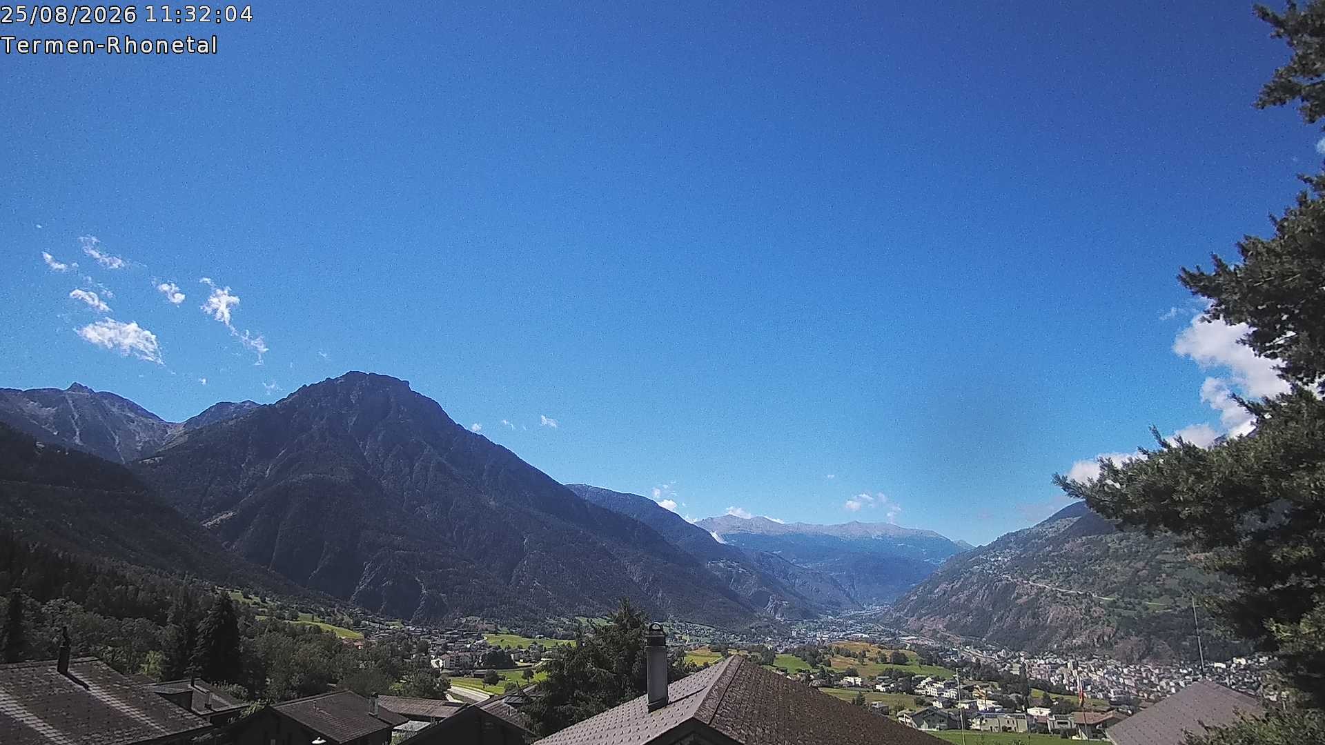 Archiv Foto Webcam Termen: Blick Richtung Süden ins Rhonetal