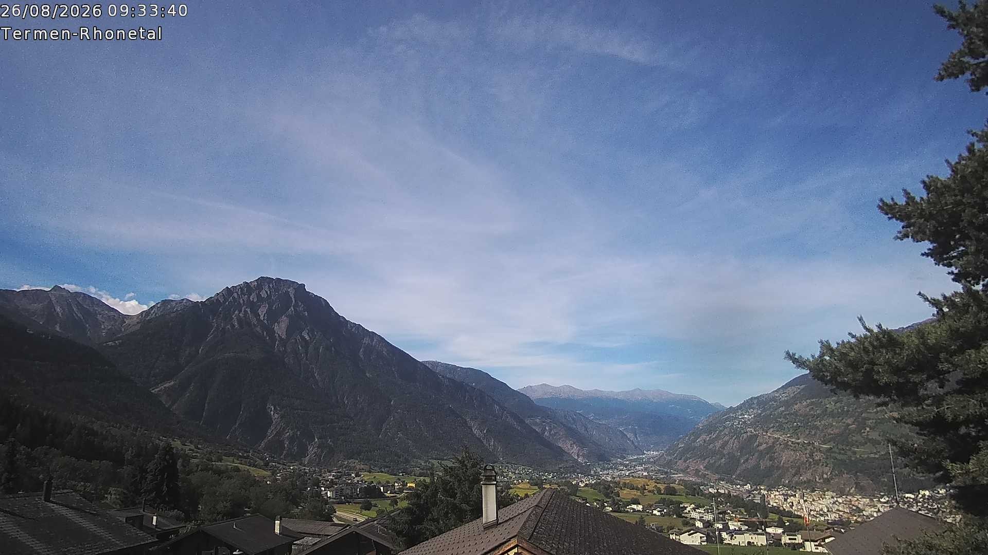 Archiv Foto Webcam Termen: Blick Richtung Süden ins Rhonetal