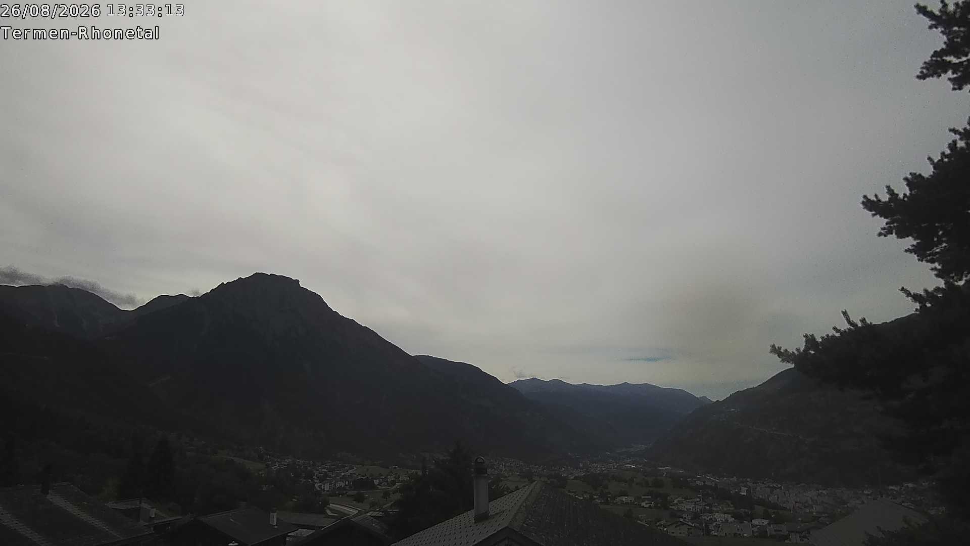 Archiv Foto Webcam Termen: Blick Richtung Süden ins Rhonetal