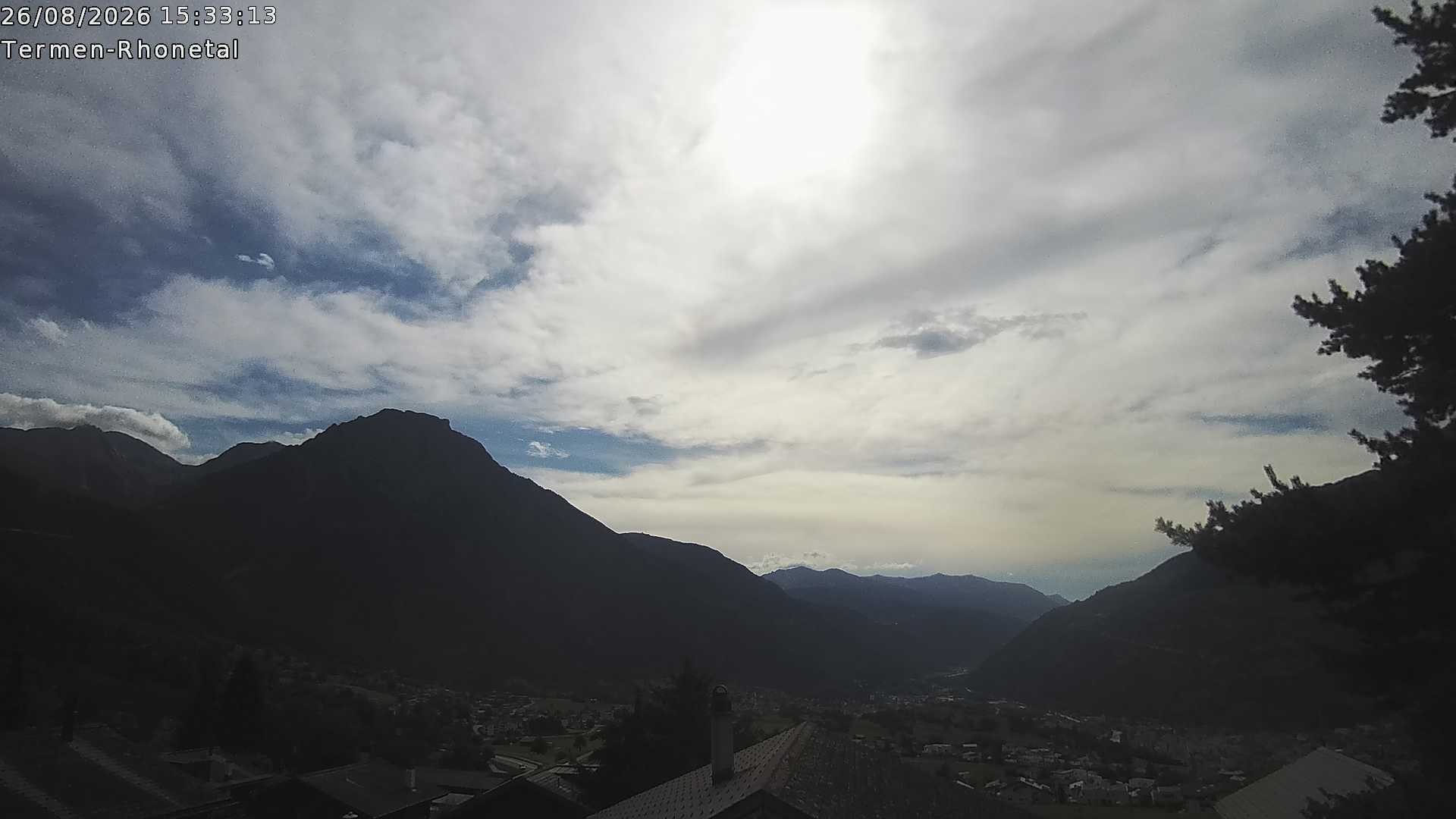 Archiv Foto Webcam Termen: Blick Richtung Süden ins Rhonetal