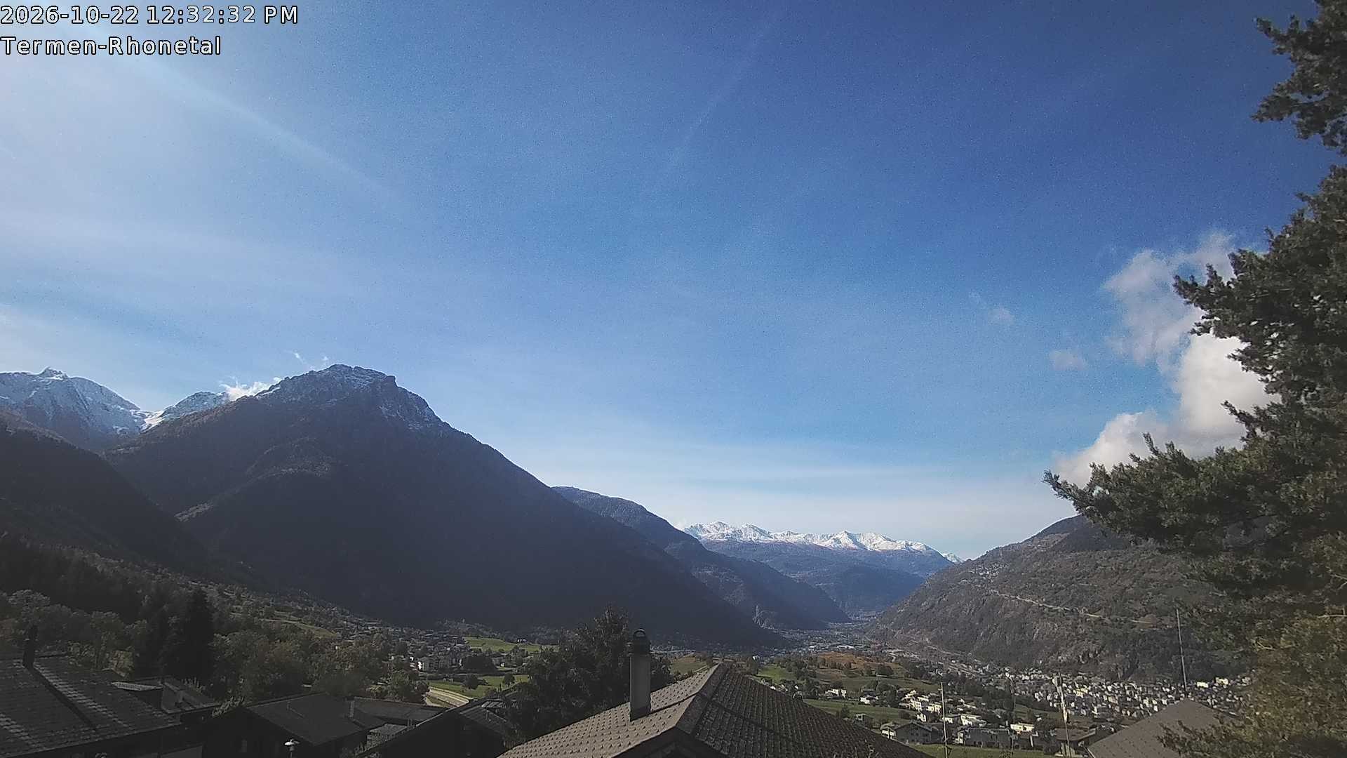 Archiv Foto Webcam Termen: Blick Richtung Süden ins Rhonetal