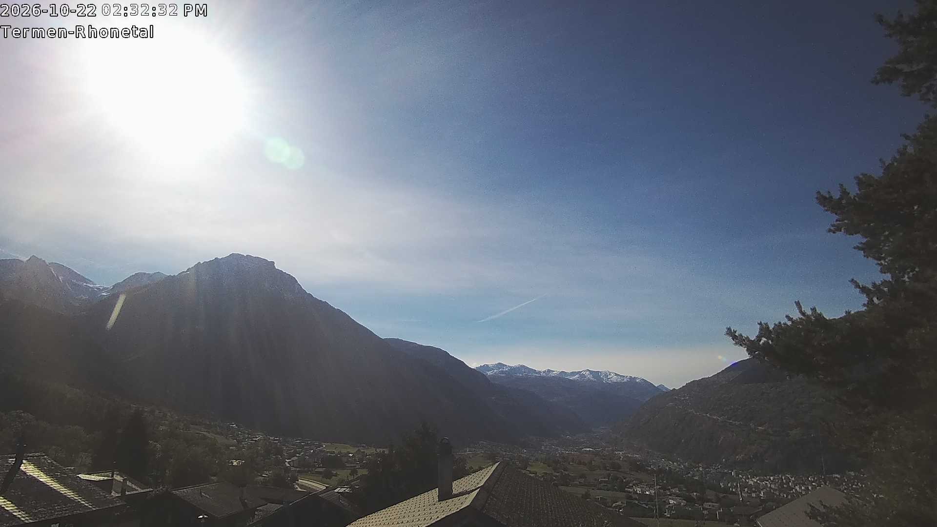 Archiv Foto Webcam Termen: Blick Richtung Süden ins Rhonetal