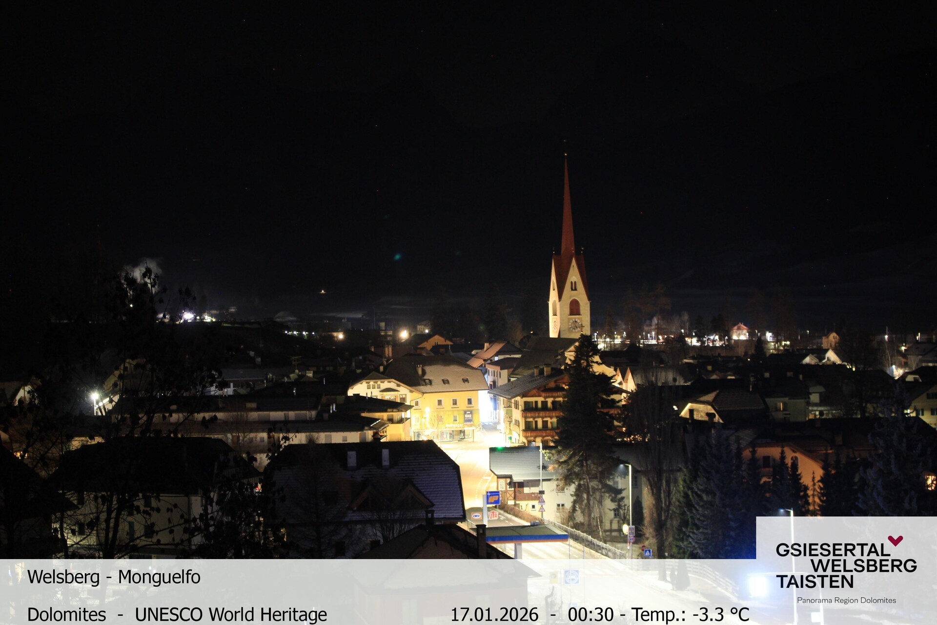 Archived image Webcam View towards Welsberg (Gsieser Valley, South Tyrol)