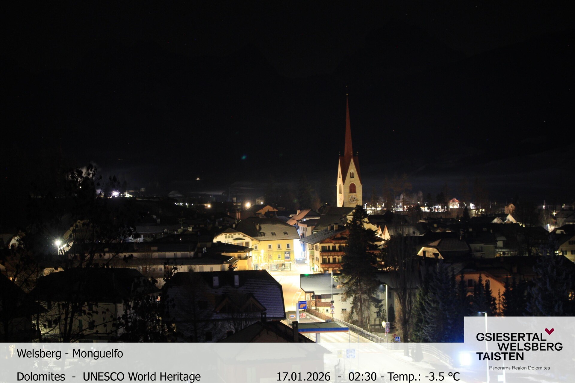 Archived image Webcam View towards Welsberg (Gsieser Valley, South Tyrol)