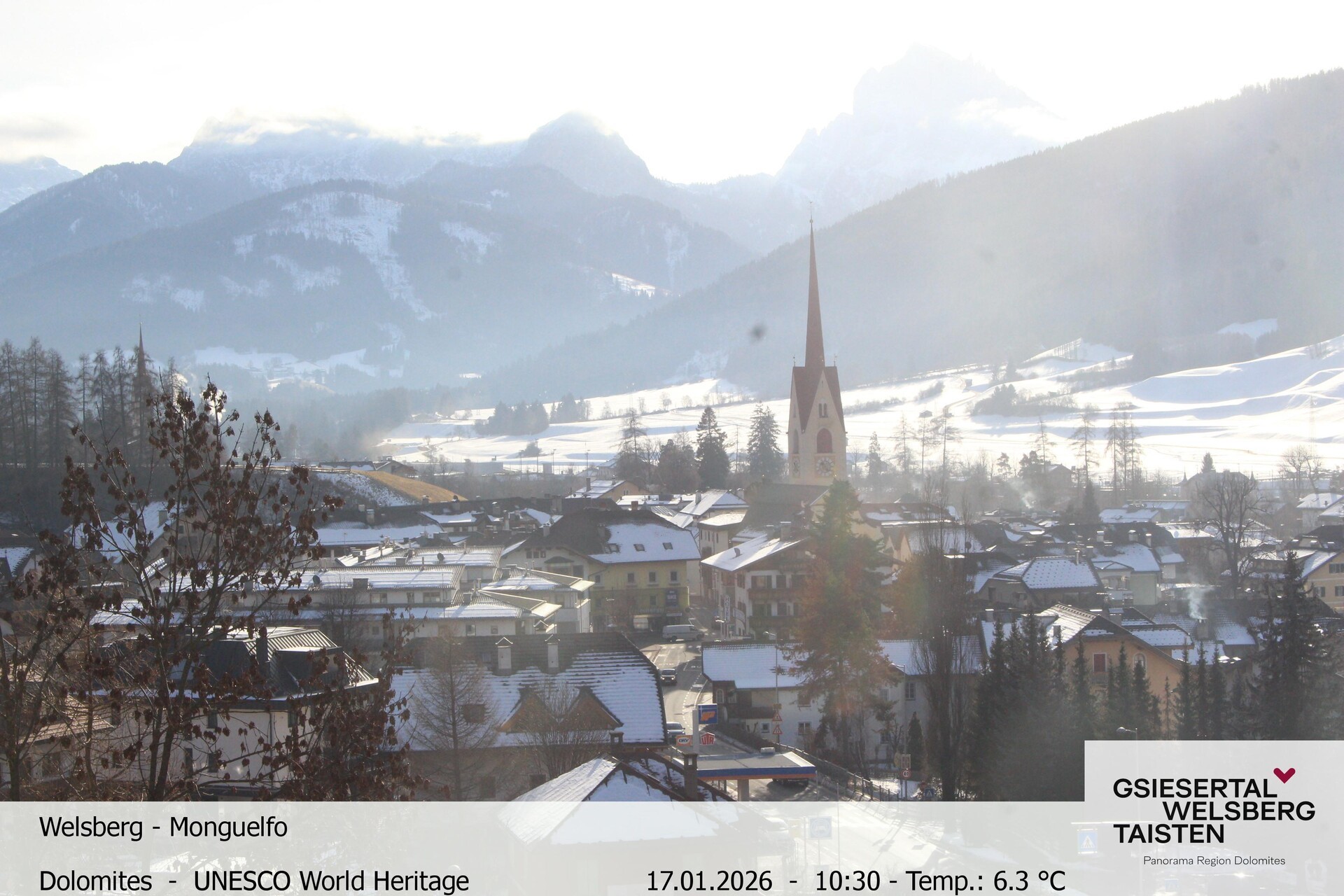 Archived image Webcam View towards Welsberg (Gsieser Valley, South Tyrol)