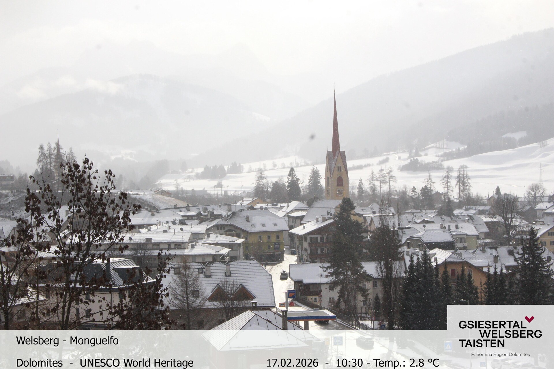 Archiv Foto Webcam Sicht auf Welsberg (Gsieser Tal, Südtirol)
