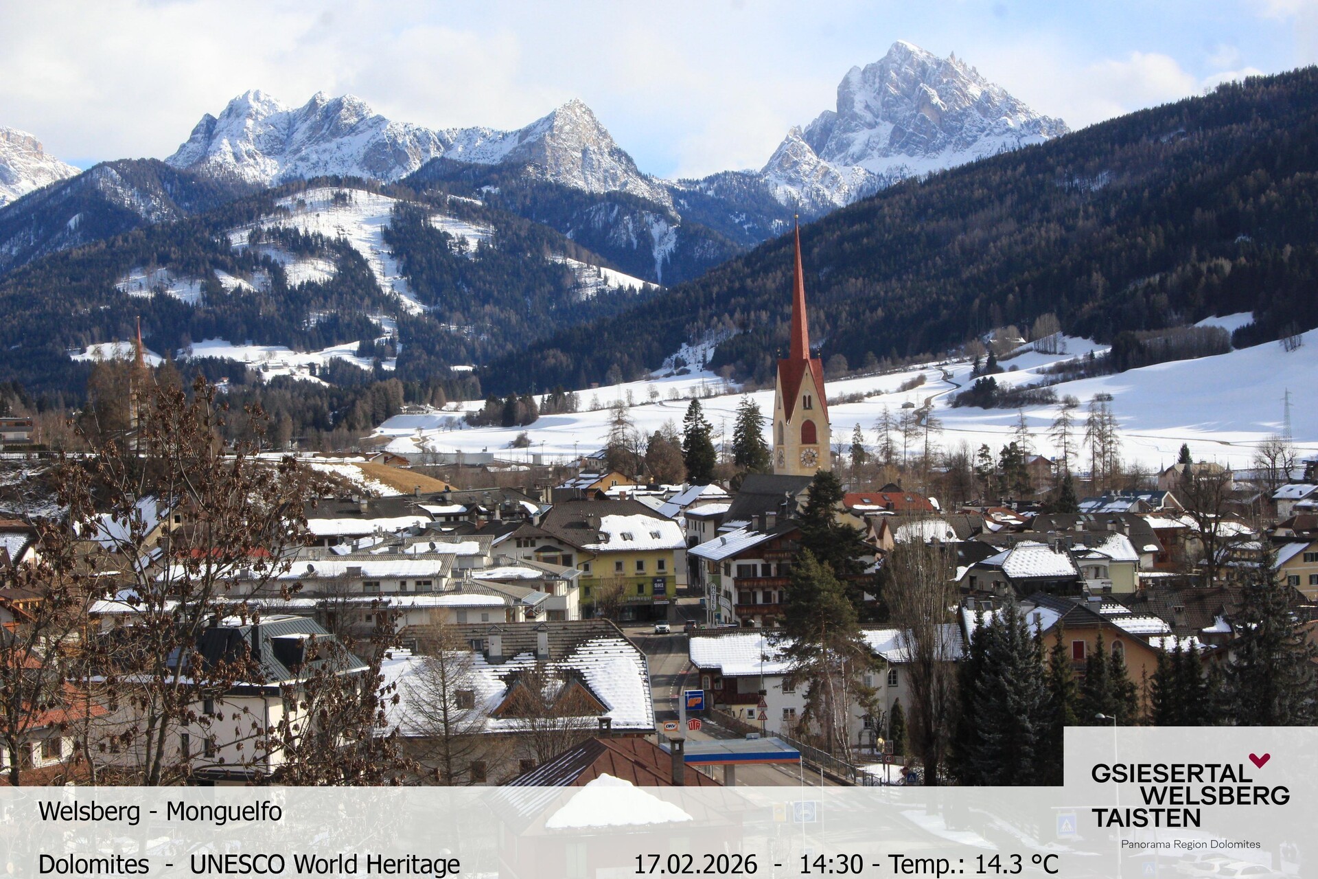 Archiv Foto Webcam Sicht auf Welsberg (Gsieser Tal, Südtirol)