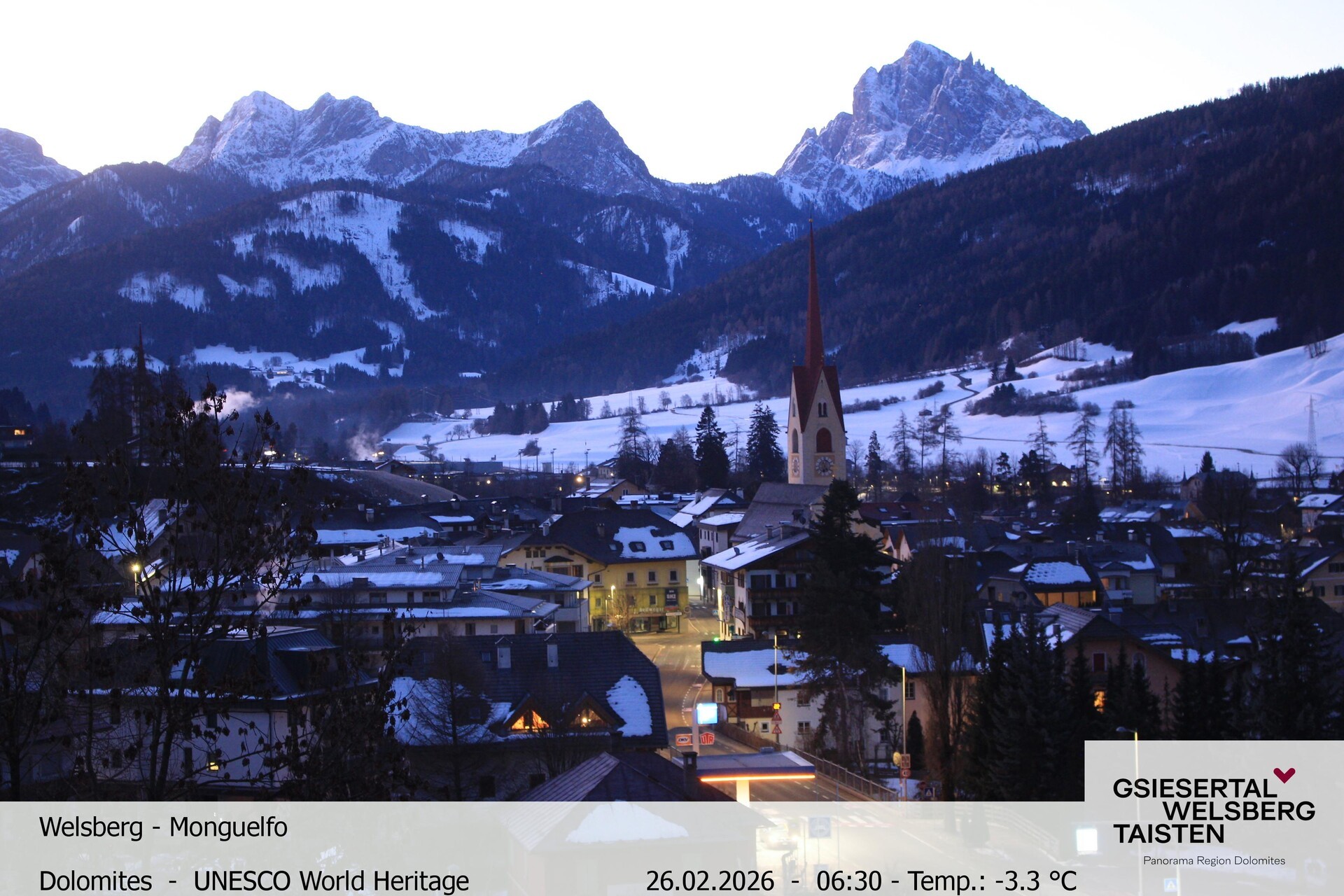 Archiv Foto Webcam Sicht auf Welsberg (Gsieser Tal, Südtirol)