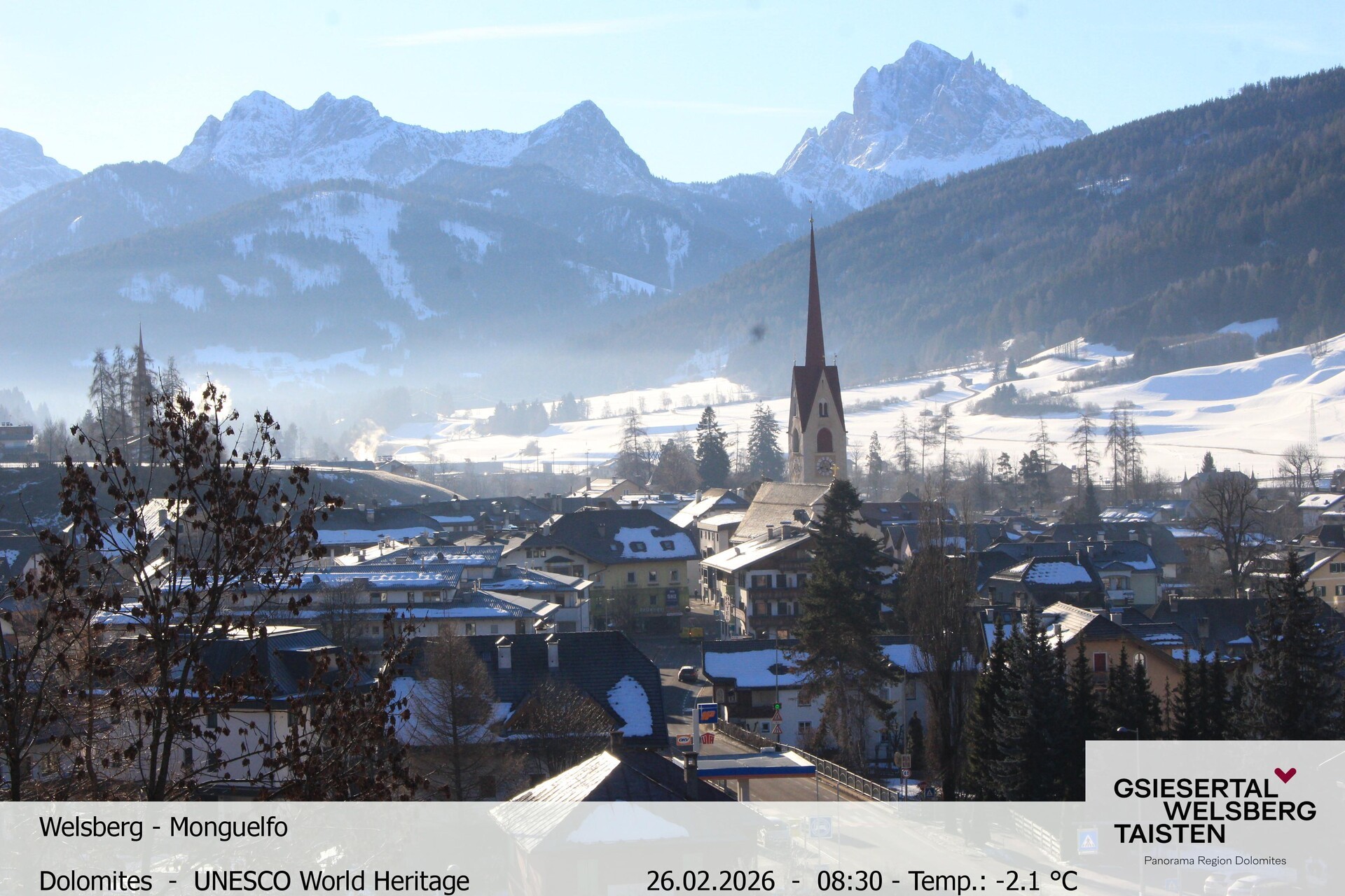 Archiv Foto Webcam Sicht auf Welsberg (Gsieser Tal, Südtirol)