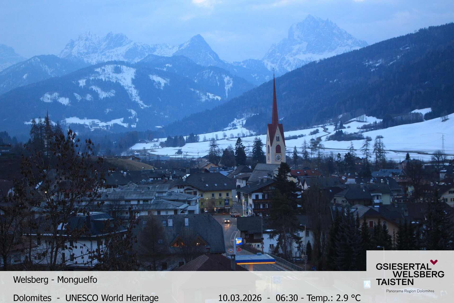 Archiv Foto Webcam Sicht auf Welsberg (Gsieser Tal, Südtirol)