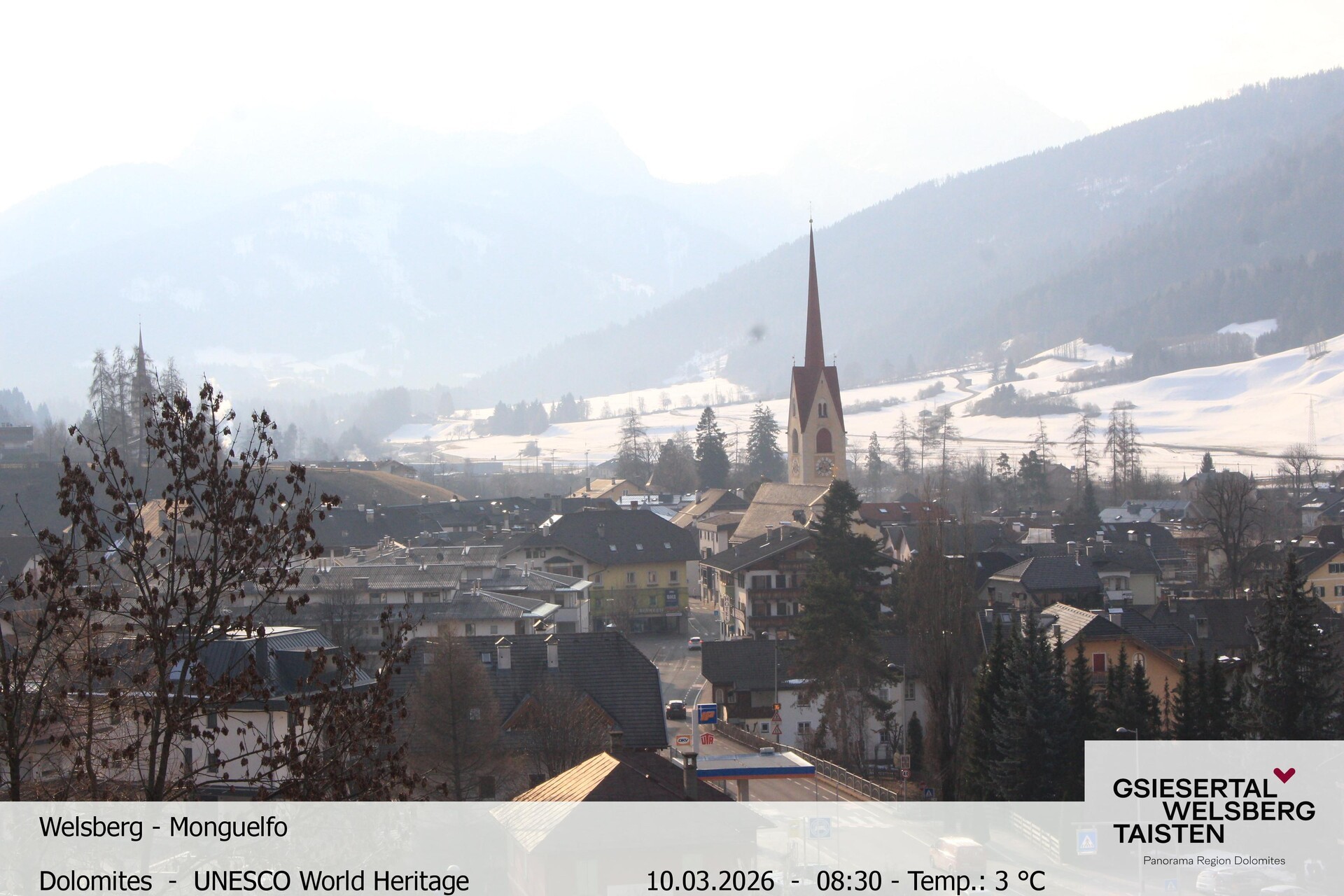 Archiv Foto Webcam Sicht auf Welsberg (Gsieser Tal, Südtirol)