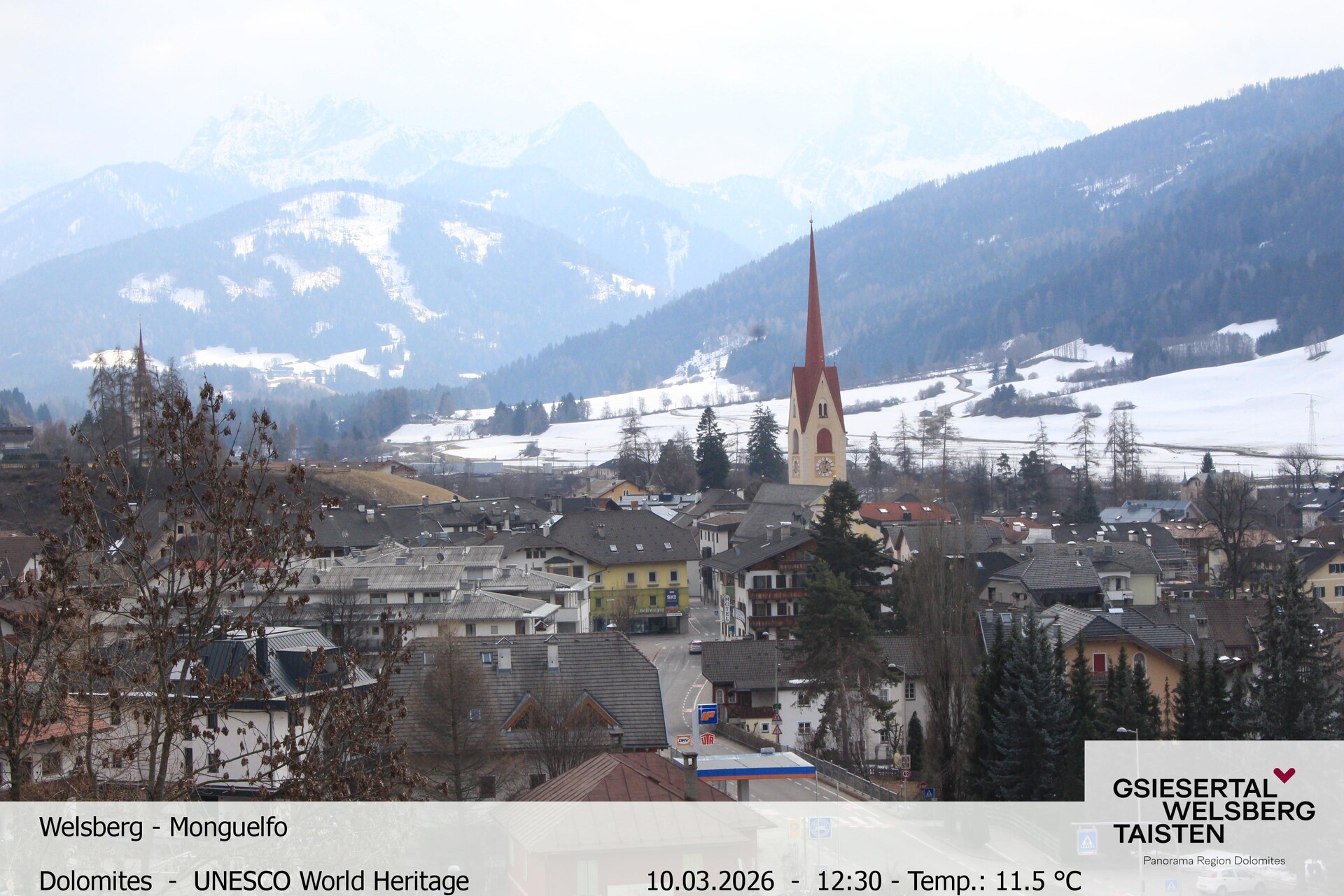 Archiv Foto Webcam Sicht auf Welsberg (Gsieser Tal, Südtirol)