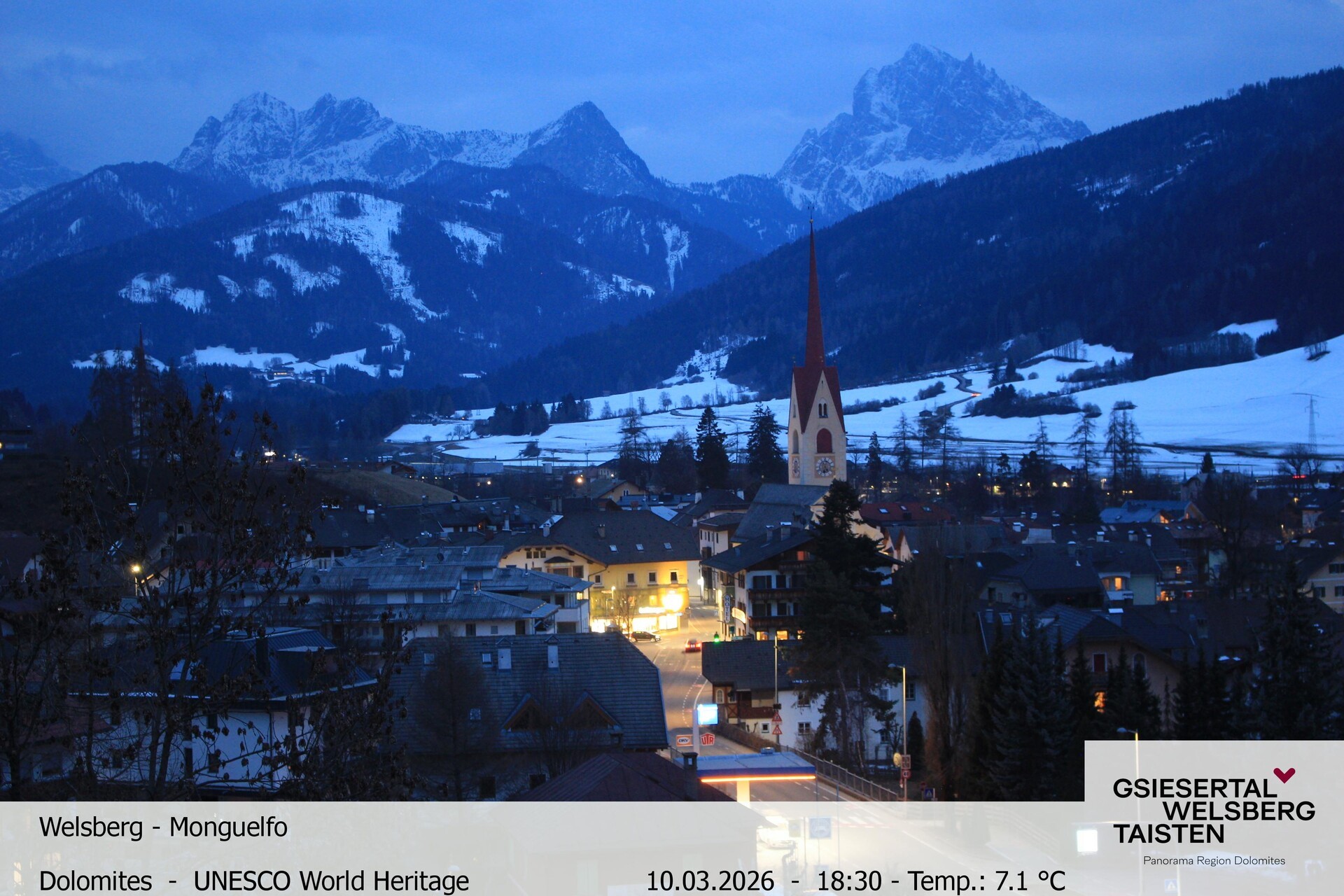 Archiv Foto Webcam Sicht auf Welsberg (Gsieser Tal, Südtirol)