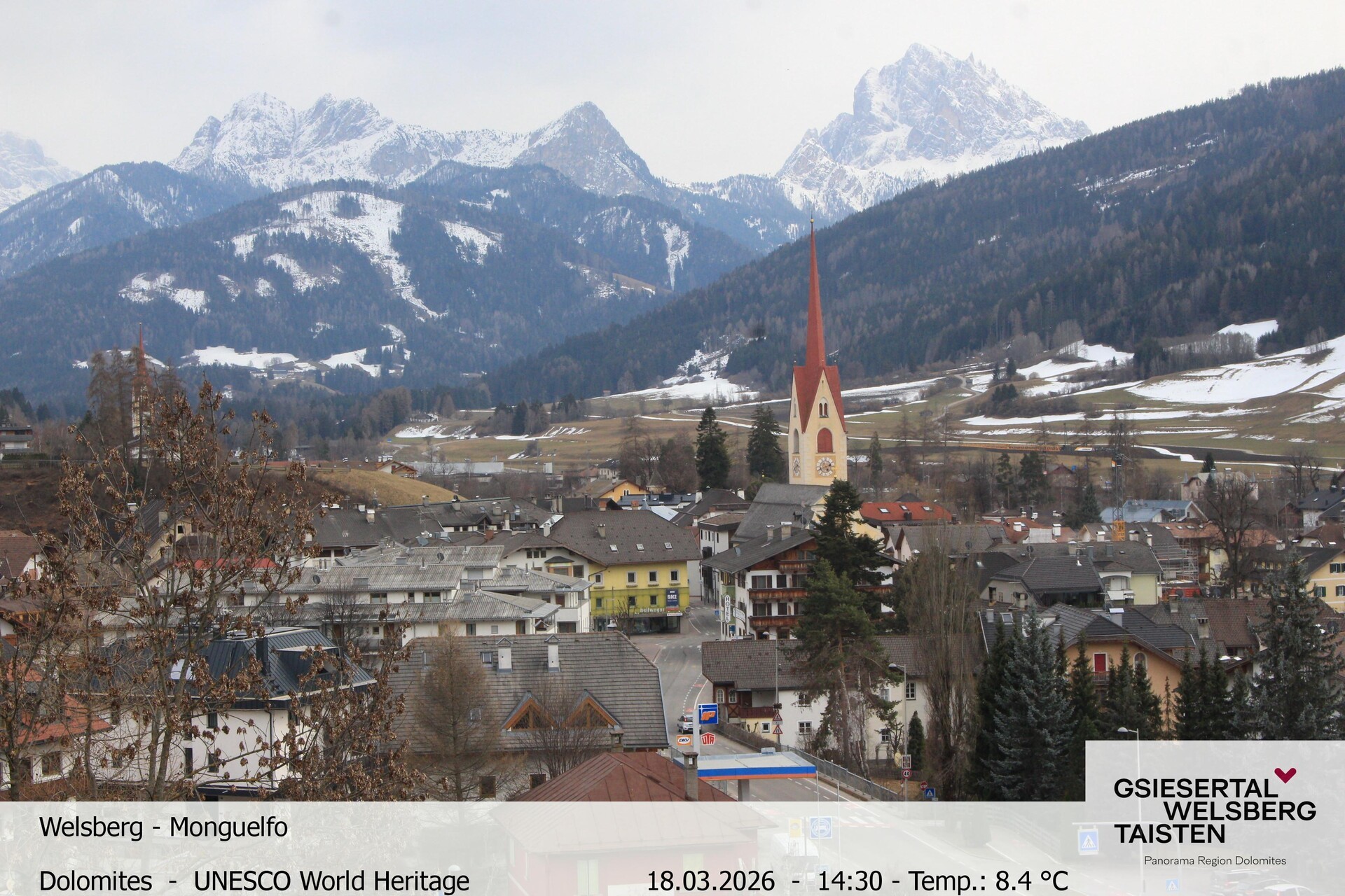 Archiv Foto Webcam Sicht auf Welsberg (Gsieser Tal, Südtirol)