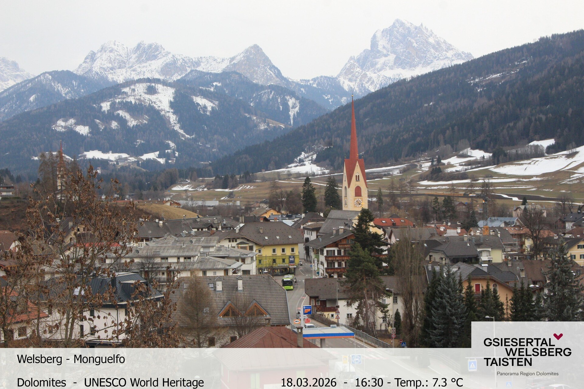 Archiv Foto Webcam Sicht auf Welsberg (Gsieser Tal, Südtirol)