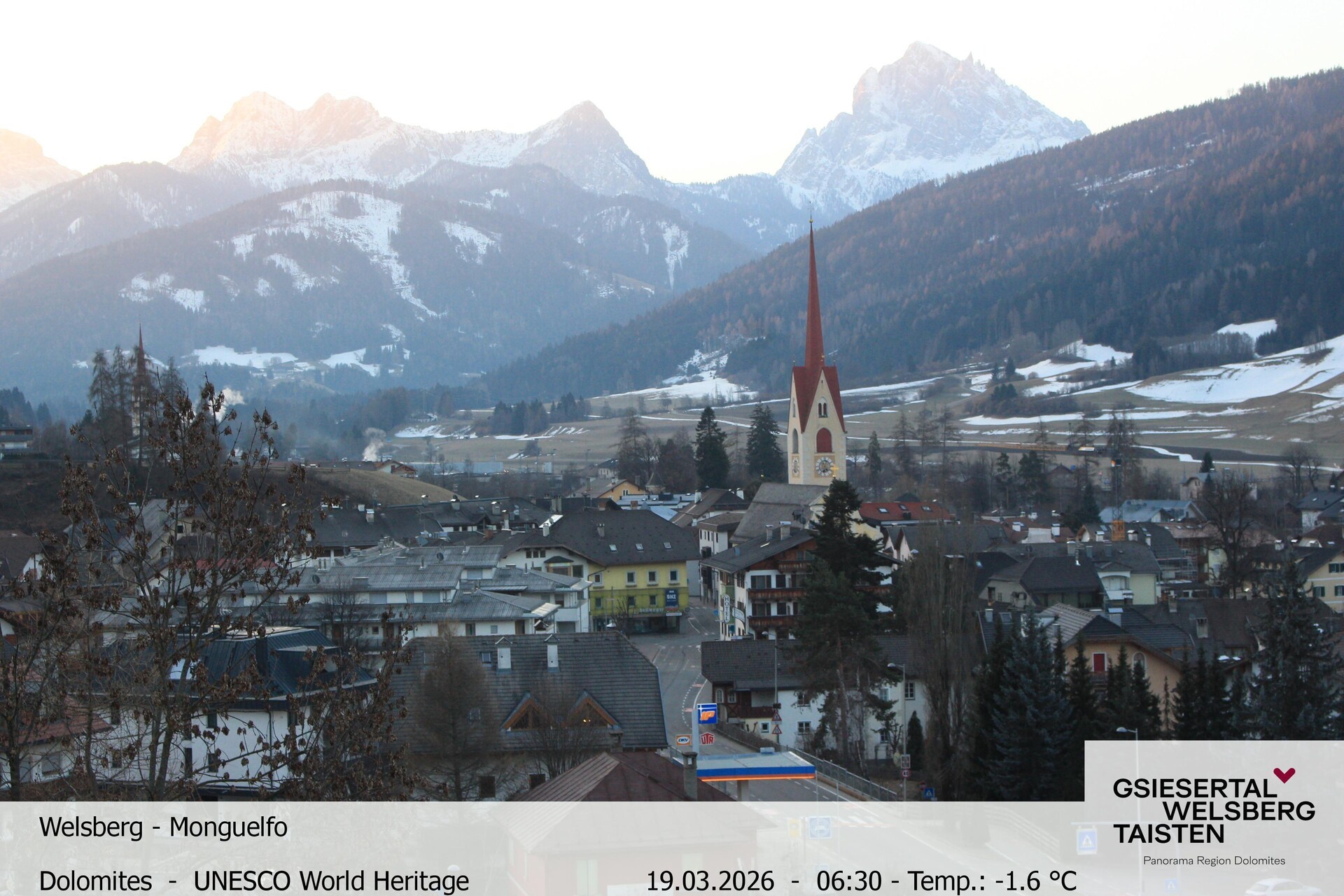 Archiv Foto Webcam Sicht auf Welsberg (Gsieser Tal, Südtirol)