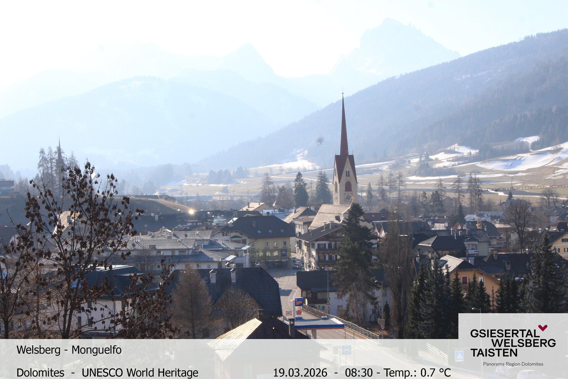 Archiv Foto Webcam Sicht auf Welsberg (Gsieser Tal, Südtirol)