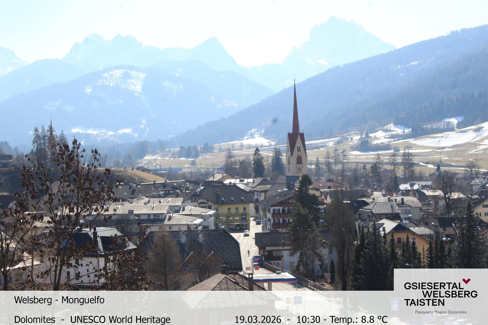 Archiv Foto Webcam Sicht auf Welsberg (Gsieser Tal, Südtirol)