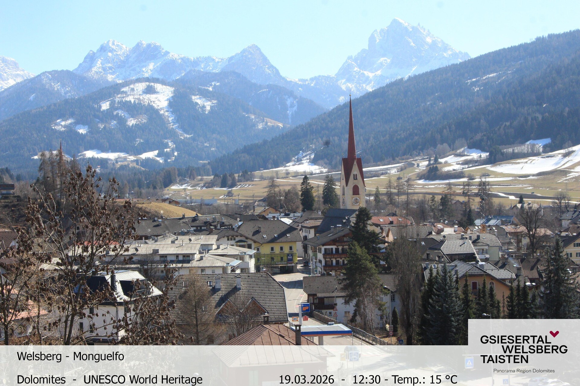 Archiv Foto Webcam Sicht auf Welsberg (Gsieser Tal, Südtirol)