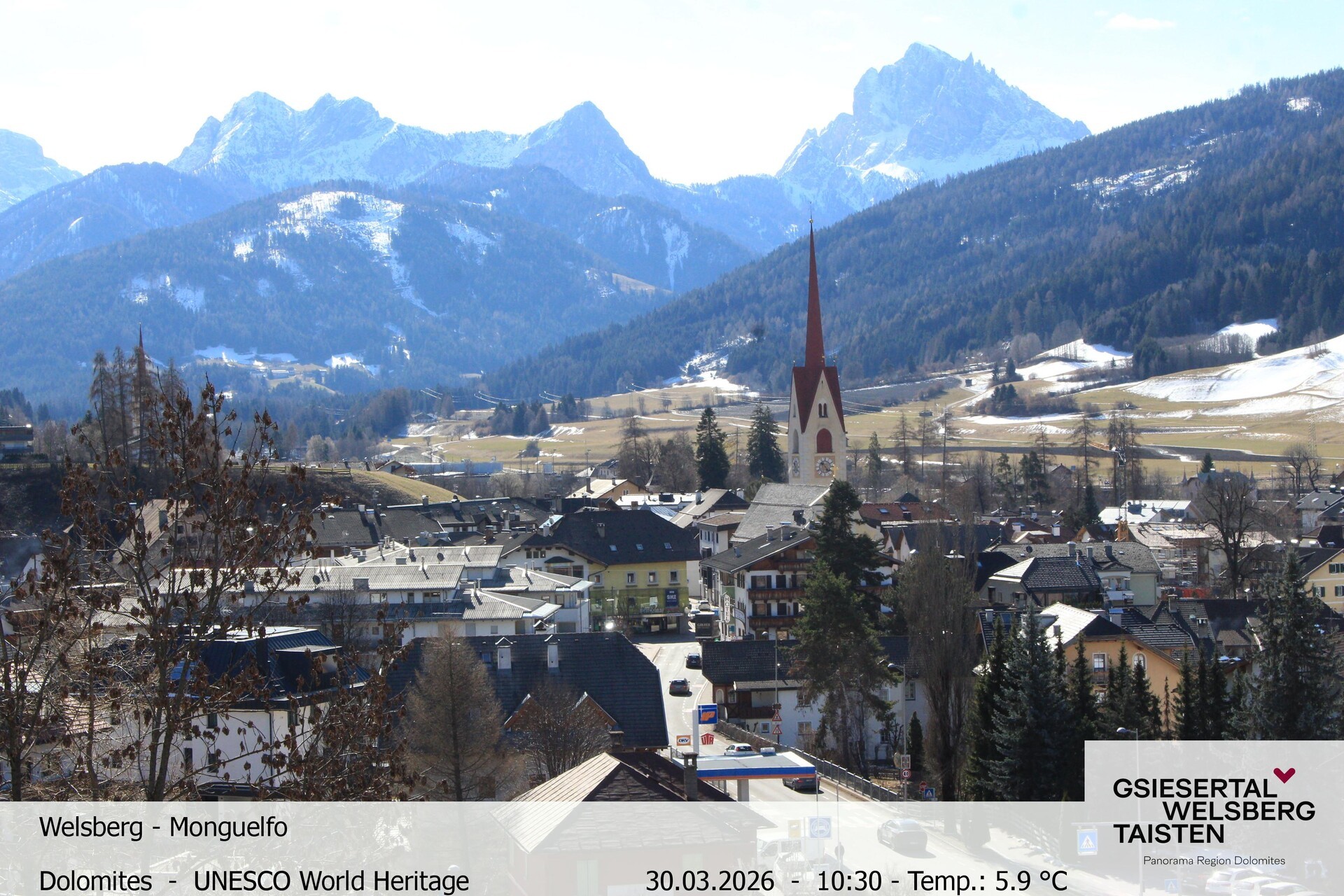 Archiv Foto Webcam Sicht auf Welsberg (Gsieser Tal, Südtirol)