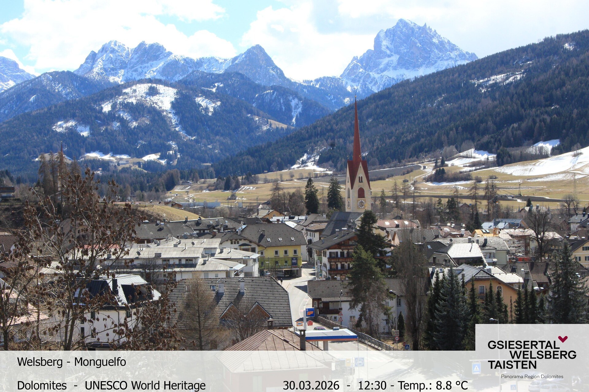 Archiv Foto Webcam Sicht auf Welsberg (Gsieser Tal, Südtirol)