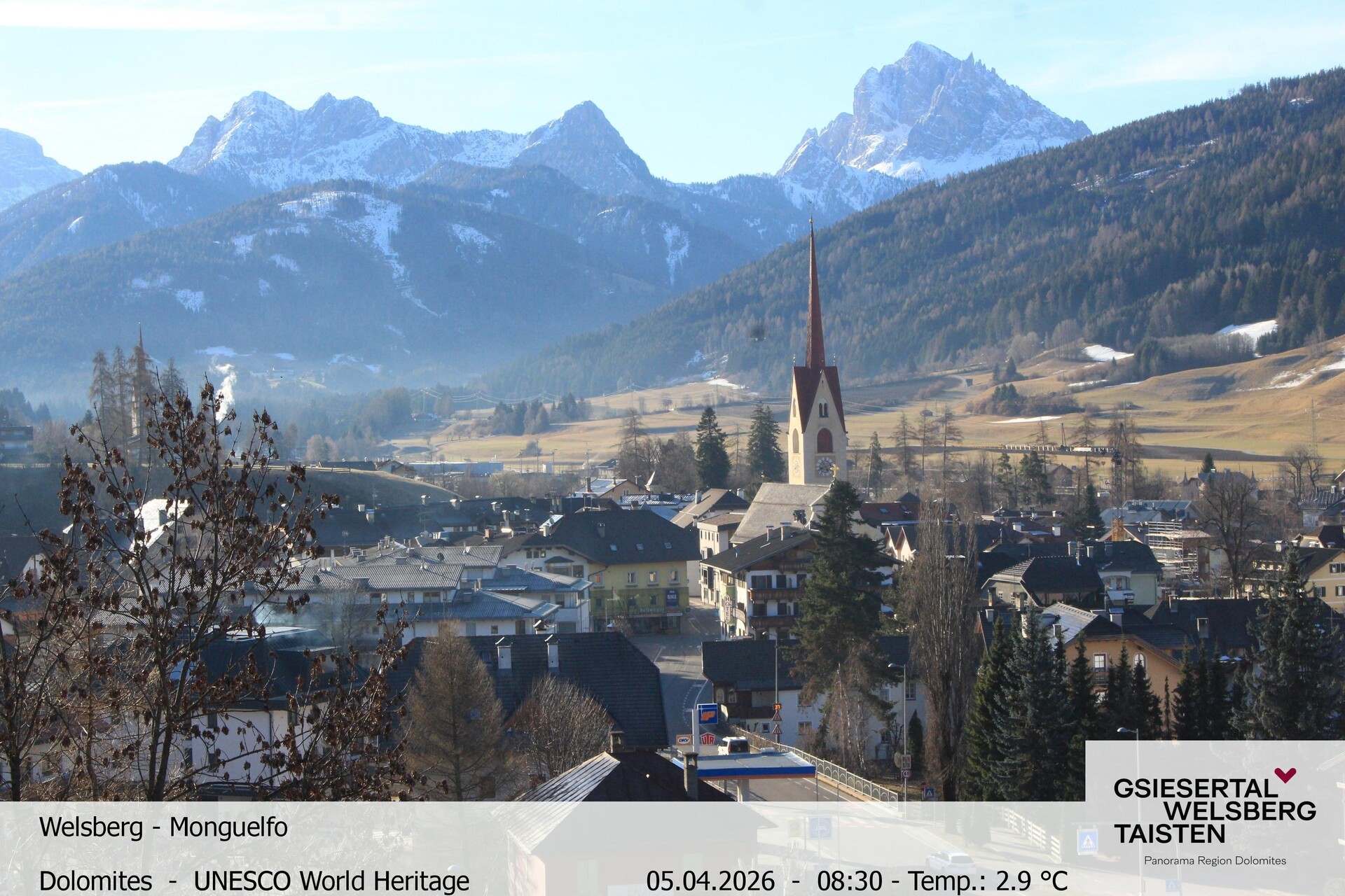 Archiv Foto Webcam Sicht auf Welsberg (Gsieser Tal, Südtirol)