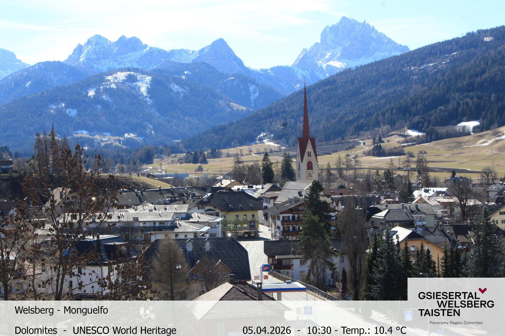 Archiv Foto Webcam Sicht auf Welsberg (Gsieser Tal, Südtirol)