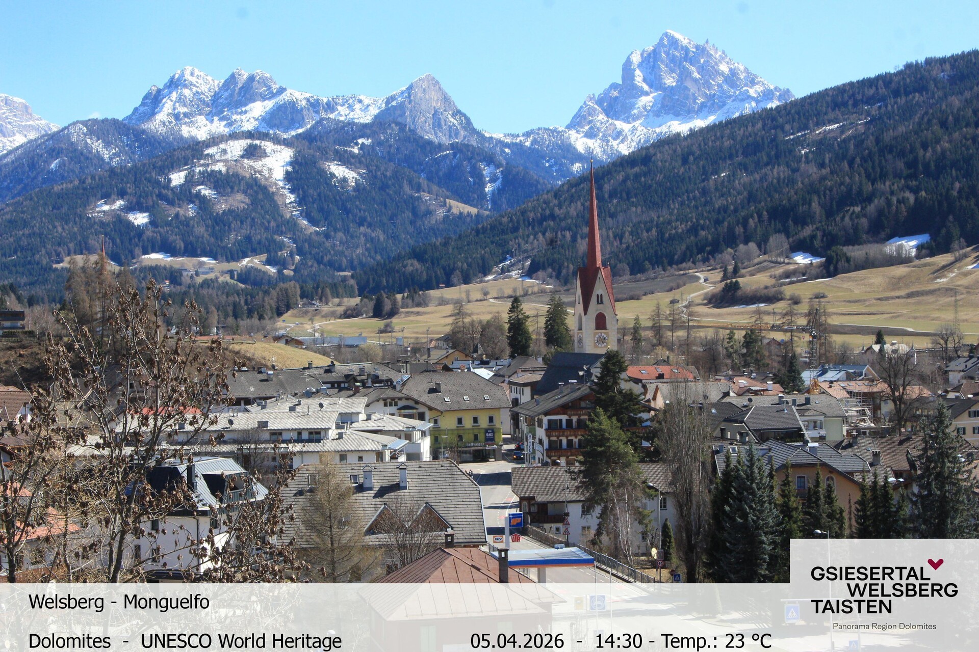 Archiv Foto Webcam Sicht auf Welsberg (Gsieser Tal, Südtirol)