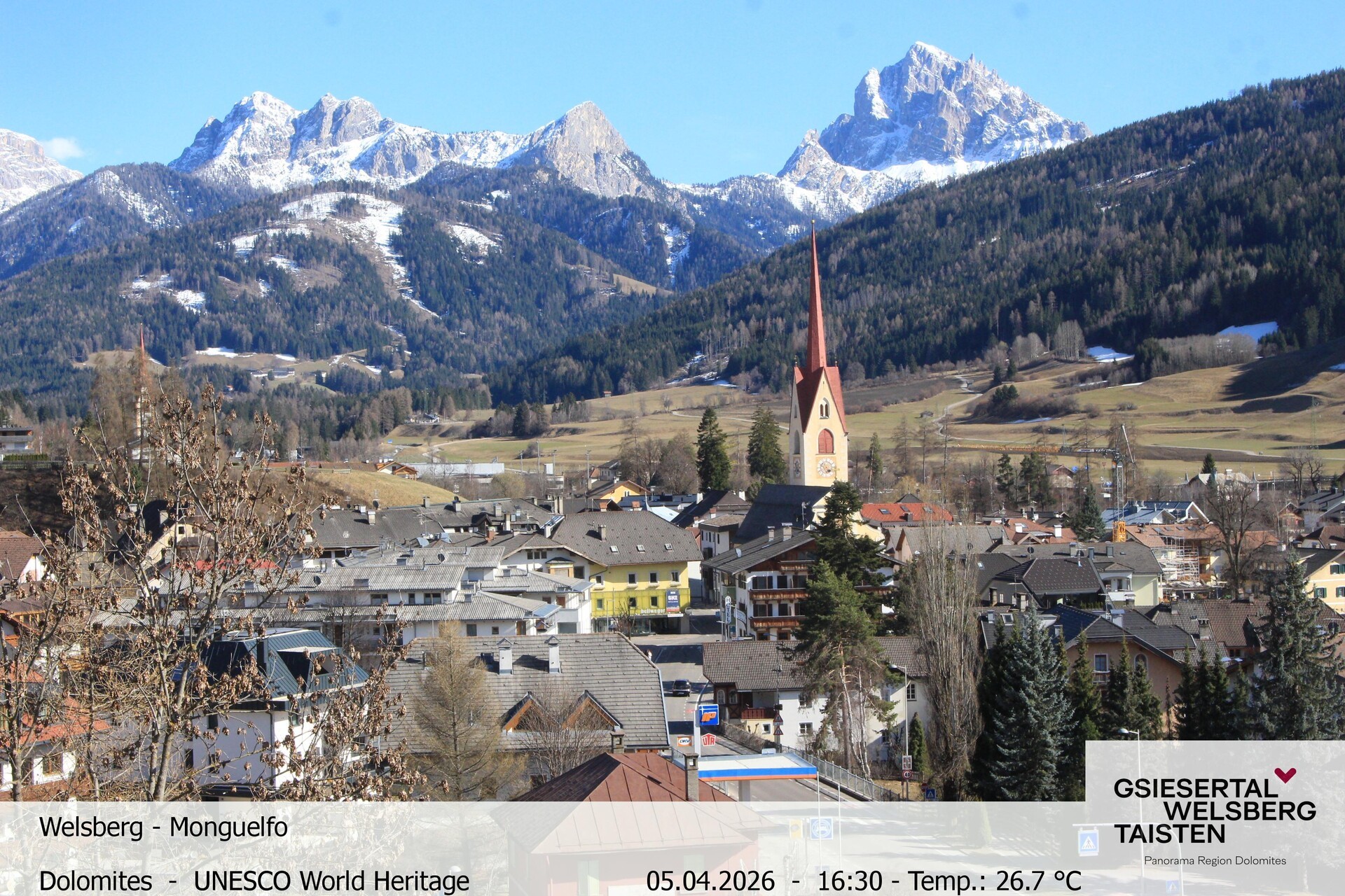 Archiv Foto Webcam Sicht auf Welsberg (Gsieser Tal, Südtirol)