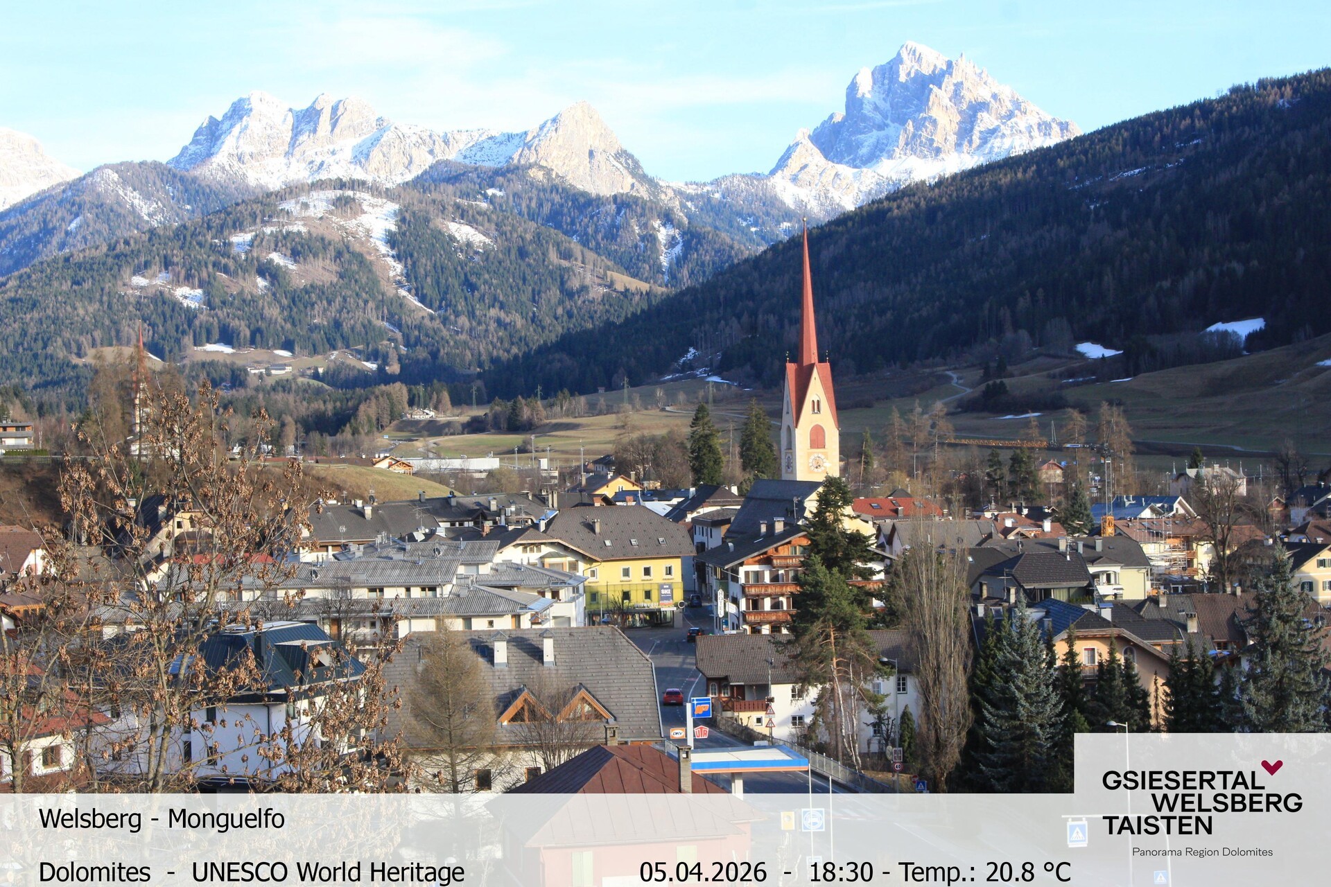 Archiv Foto Webcam Sicht auf Welsberg (Gsieser Tal, Südtirol)