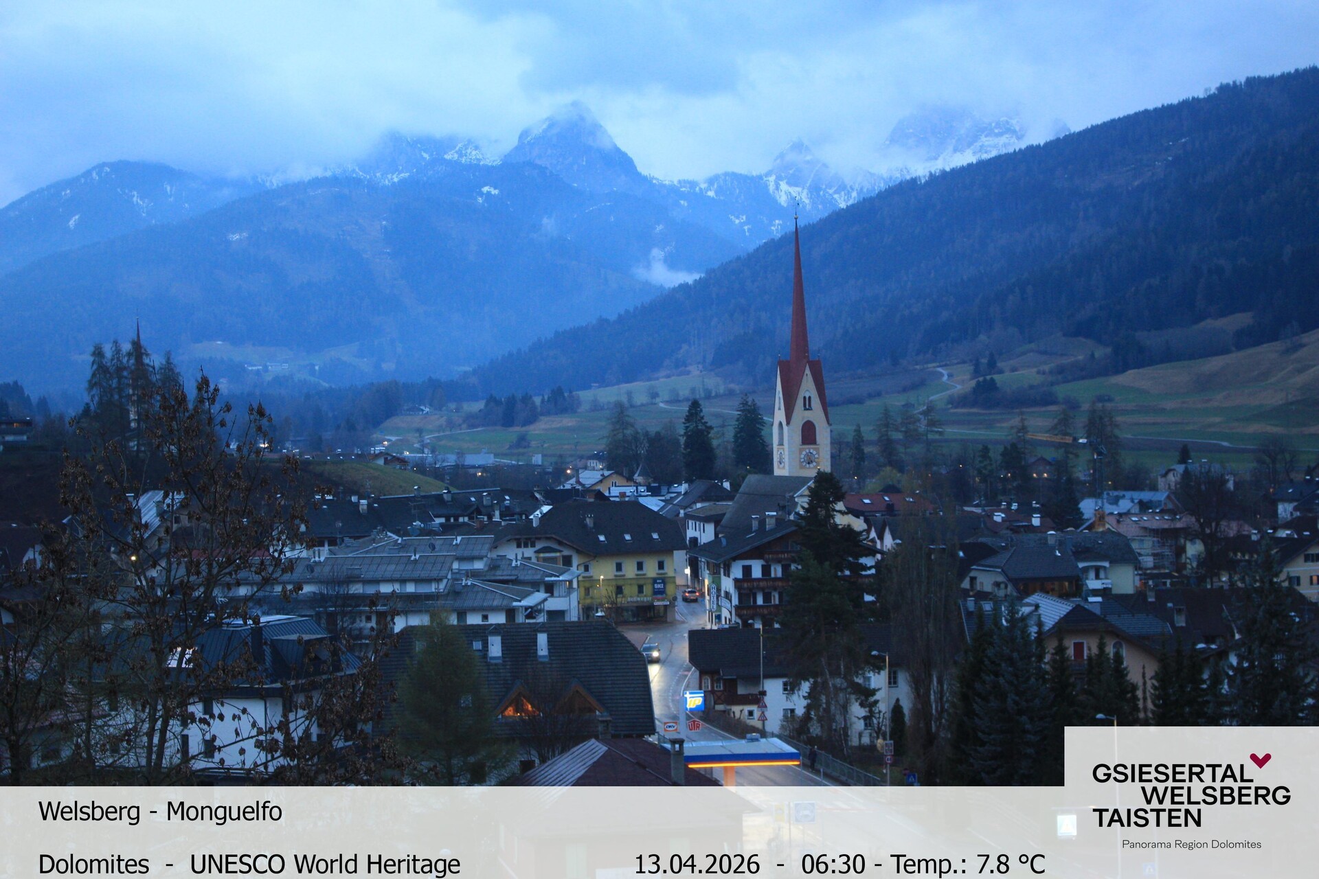 Archiv Foto Webcam Sicht auf Welsberg (Gsieser Tal, Südtirol)