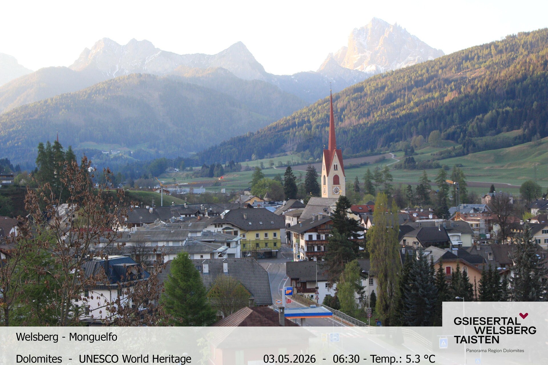 Archiv Foto Webcam Sicht auf Welsberg (Gsieser Tal, Südtirol)