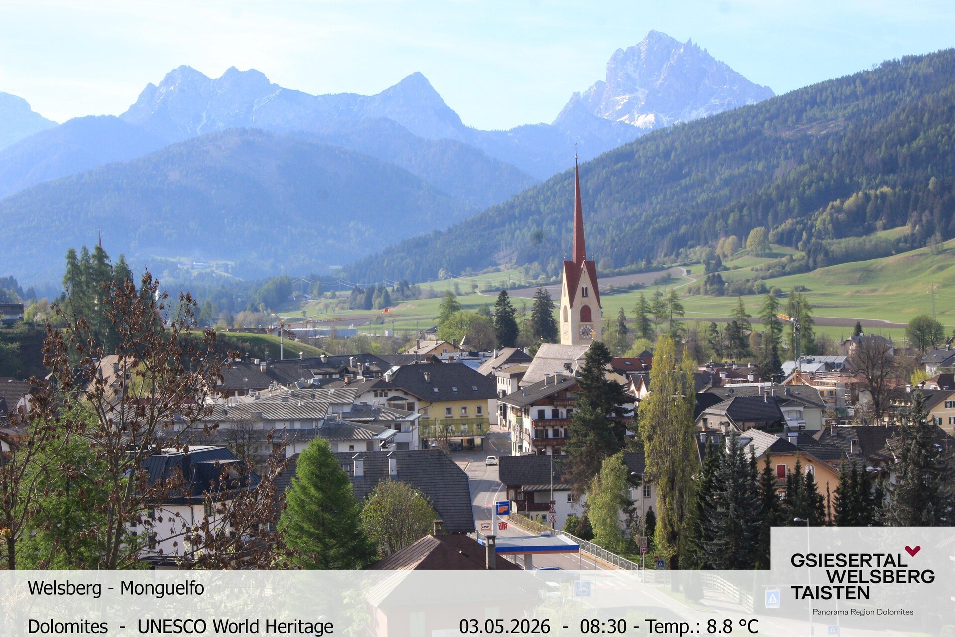 Archiv Foto Webcam Sicht auf Welsberg (Gsieser Tal, Südtirol)