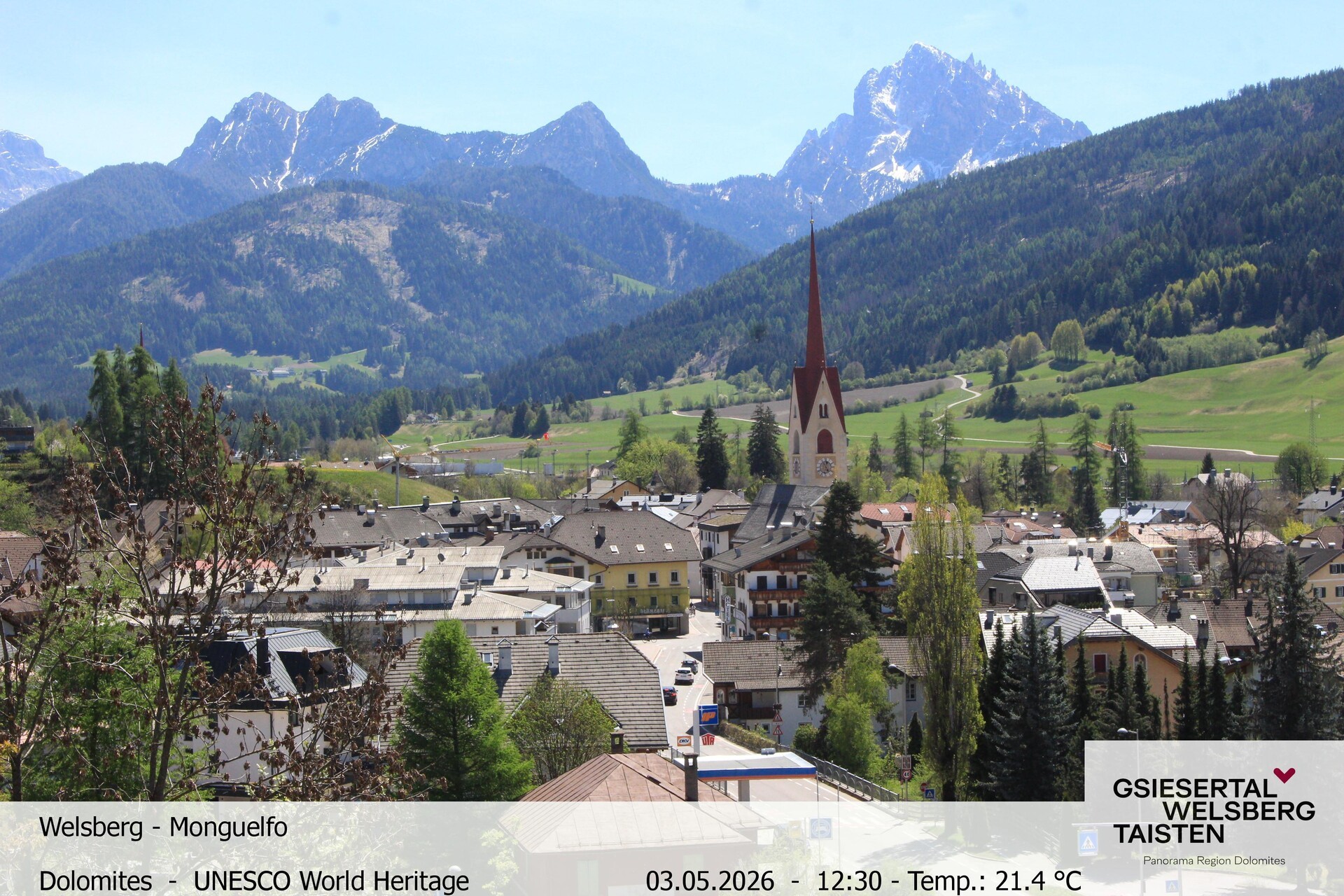 Archiv Foto Webcam Sicht auf Welsberg (Gsieser Tal, Südtirol)
