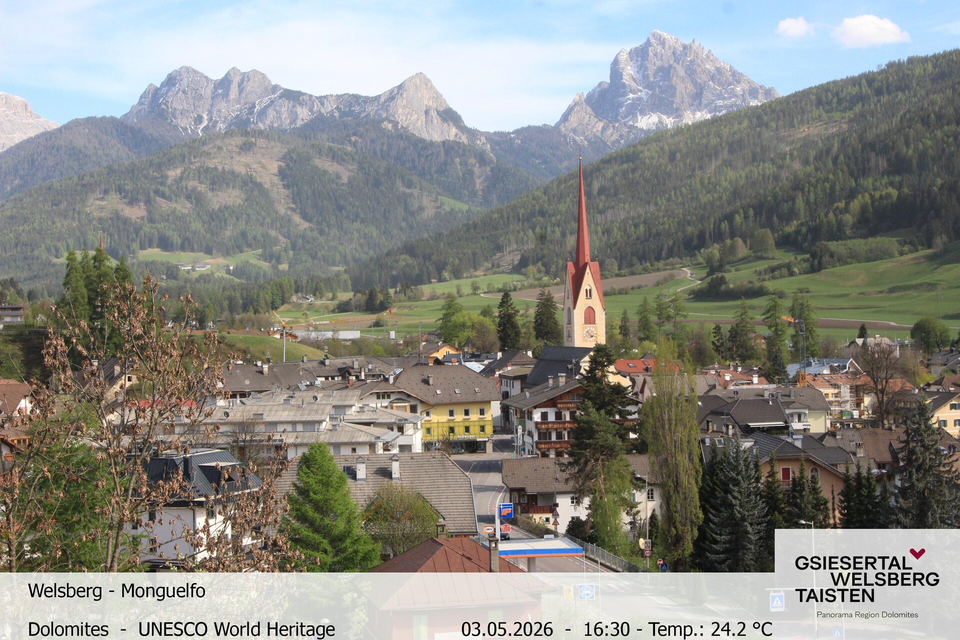 Archiv Foto Webcam Sicht auf Welsberg (Gsieser Tal, Südtirol)