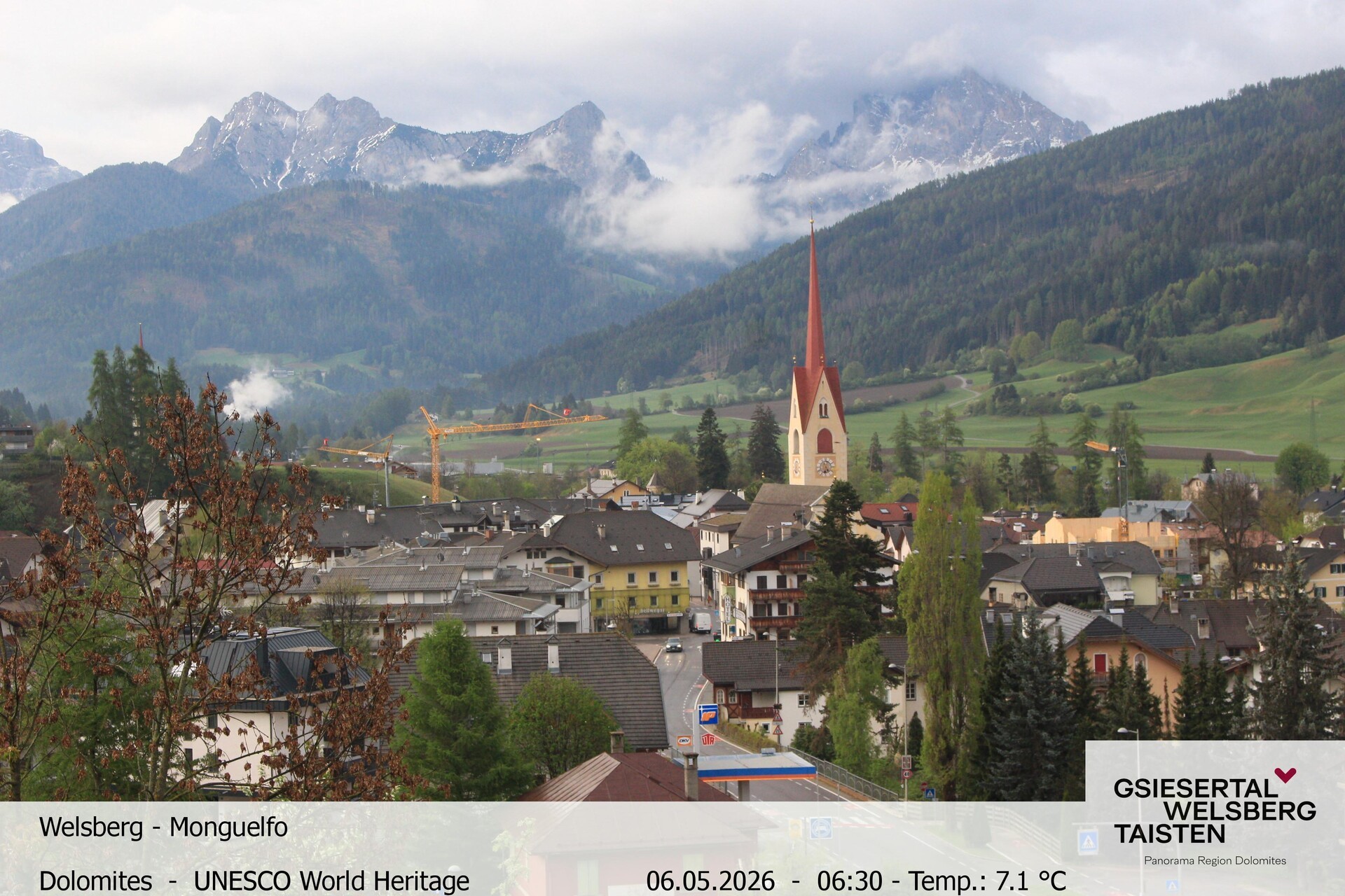 Archiv Foto Webcam Sicht auf Welsberg (Gsieser Tal, Südtirol)